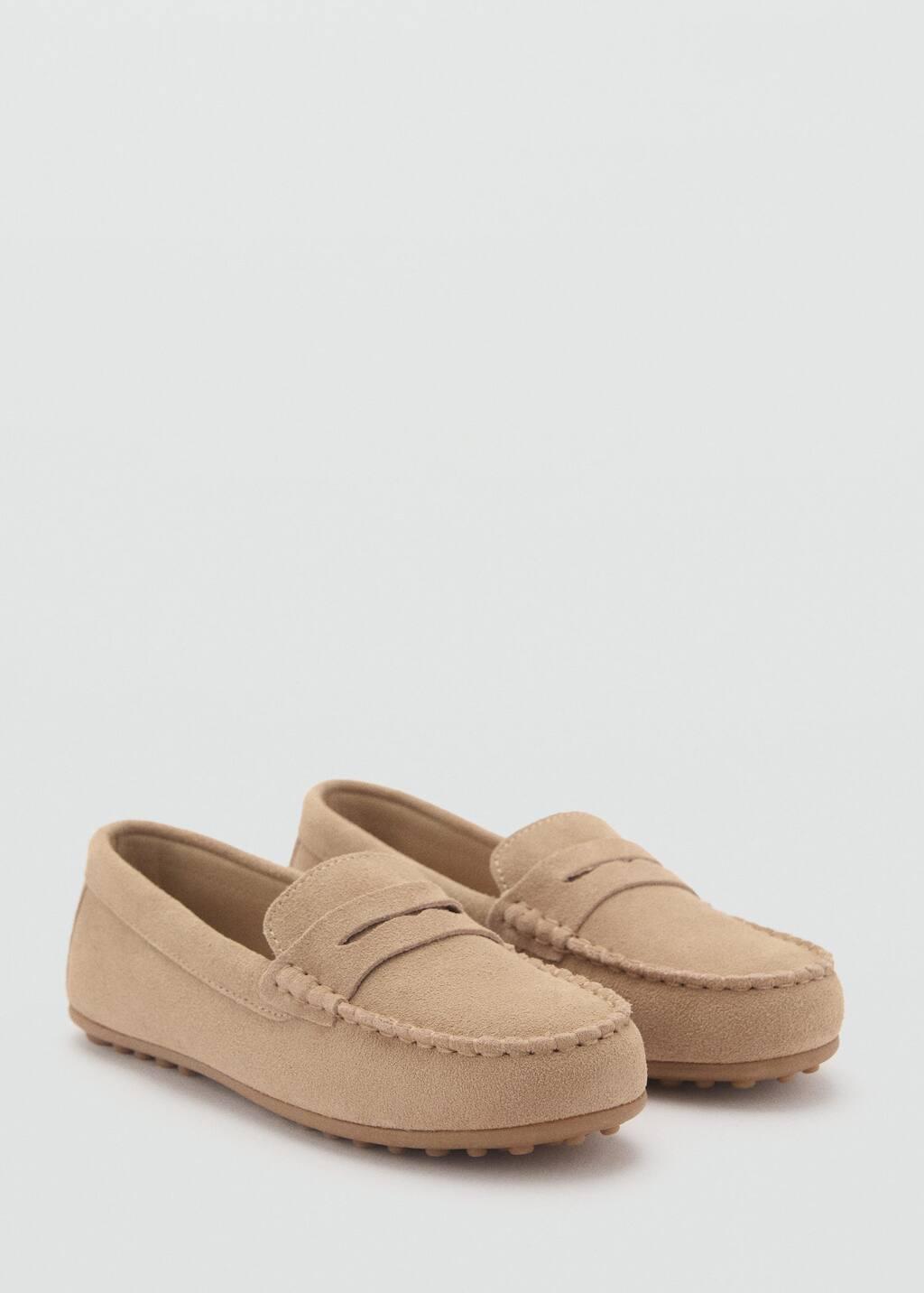 Brown Lt Pastel Suede Penny Loafers, Kids Boy, , large image number 0