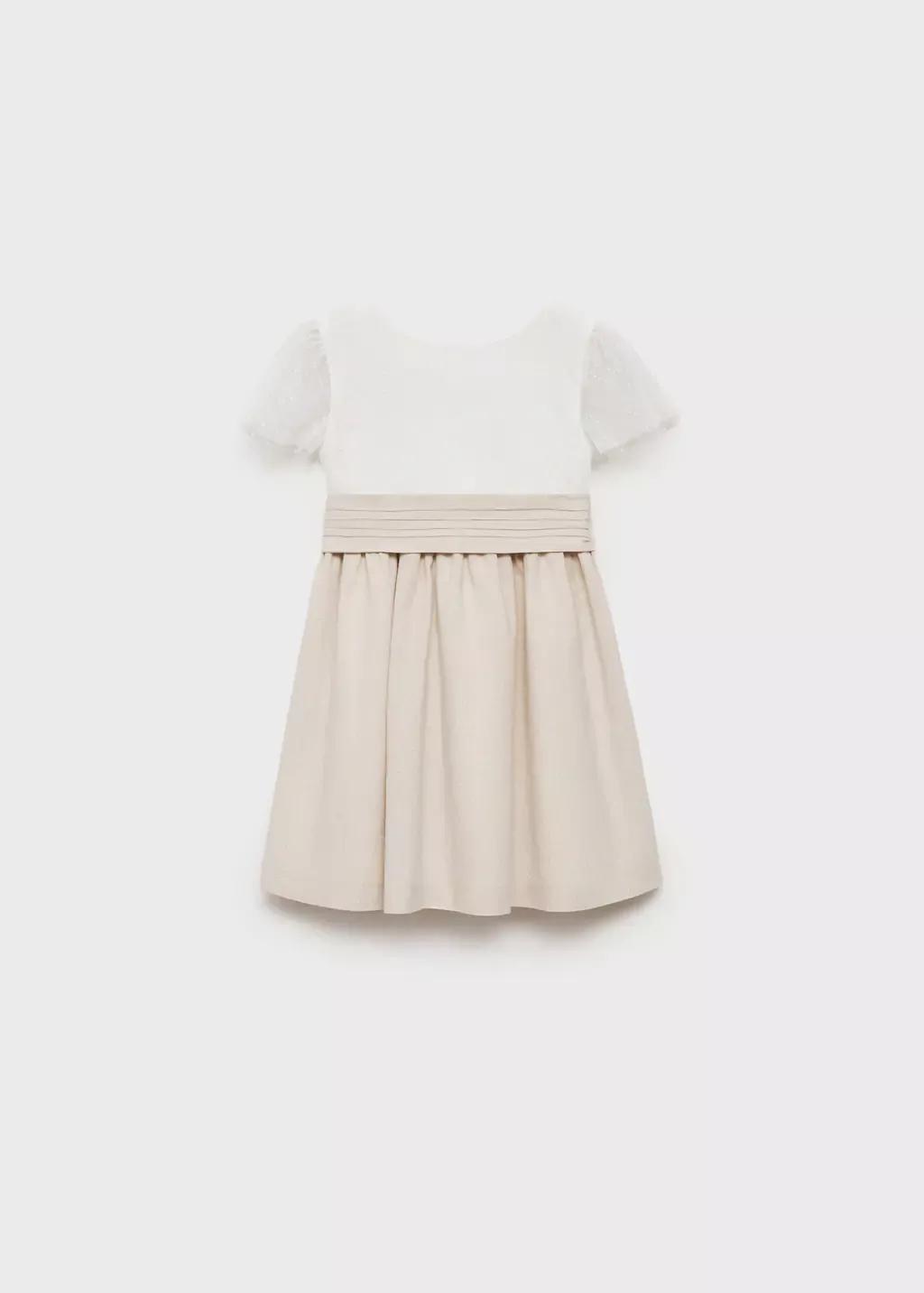 White Contrast Skirt Dress, Baby Girl, , large image number 0