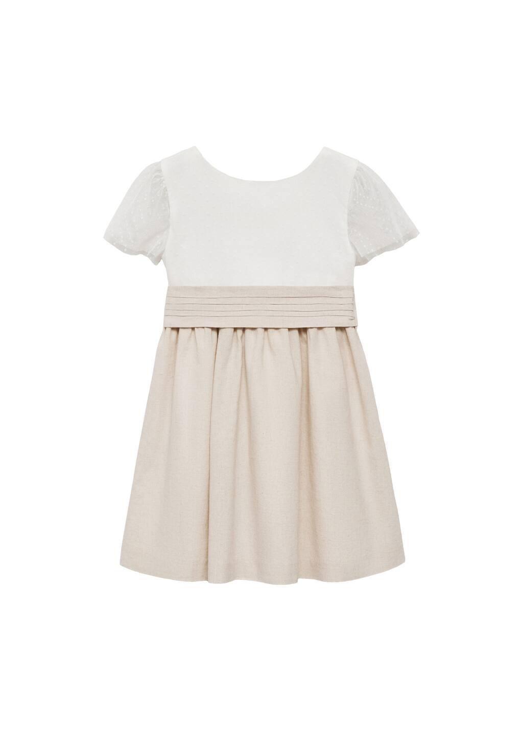 White Contrast Skirt Dress, Baby Girl, , large image number 0