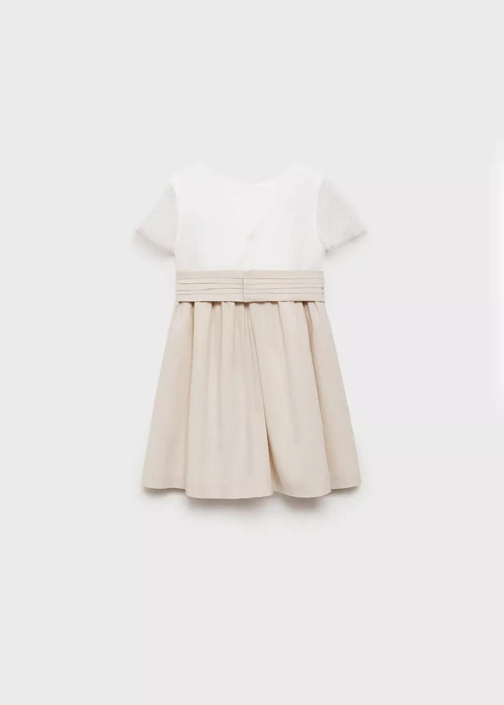 White Contrast Skirt Dress, Baby Girl, , large image number 1