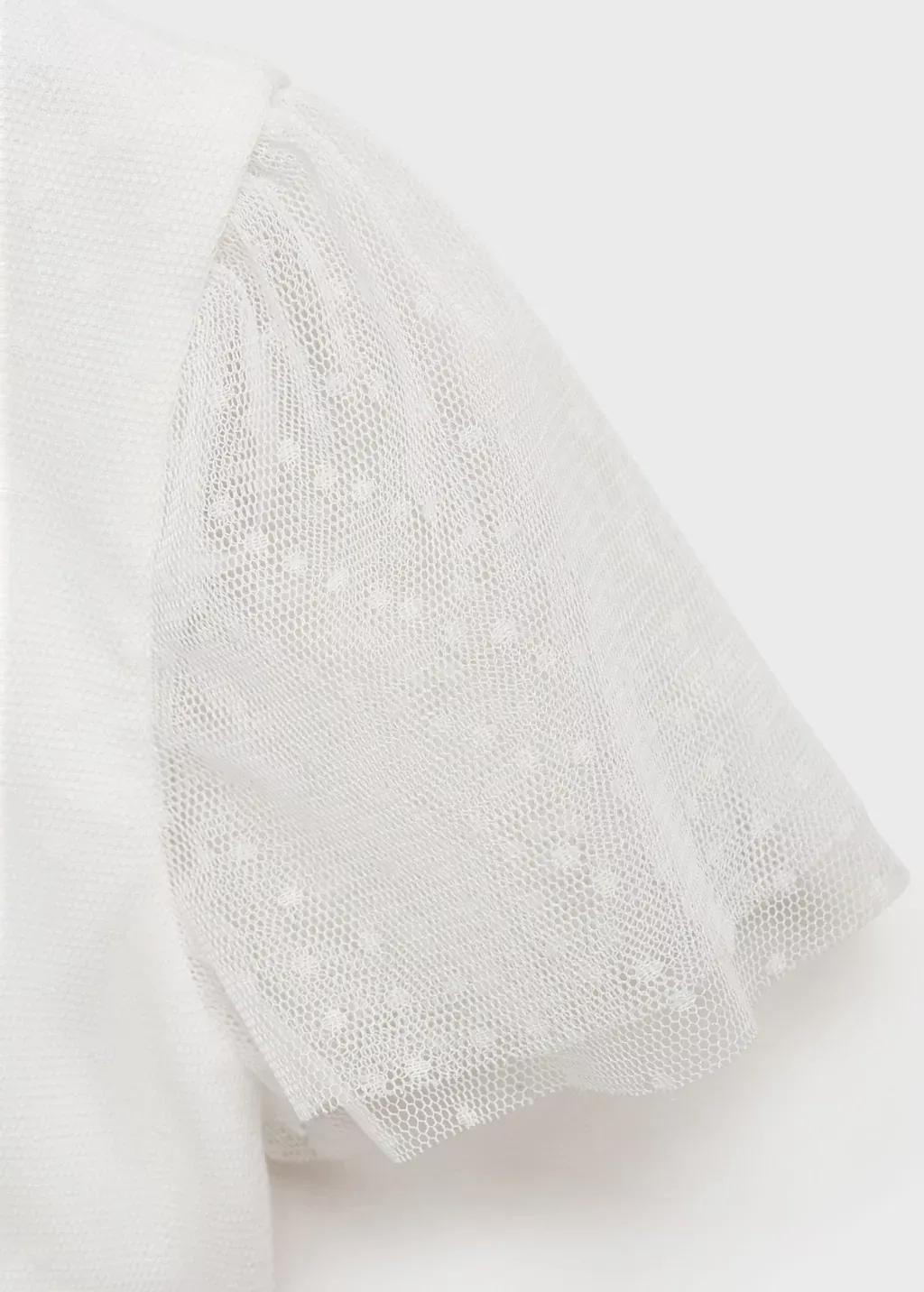 White Contrast Skirt Dress, Baby Girl, , large image number 2