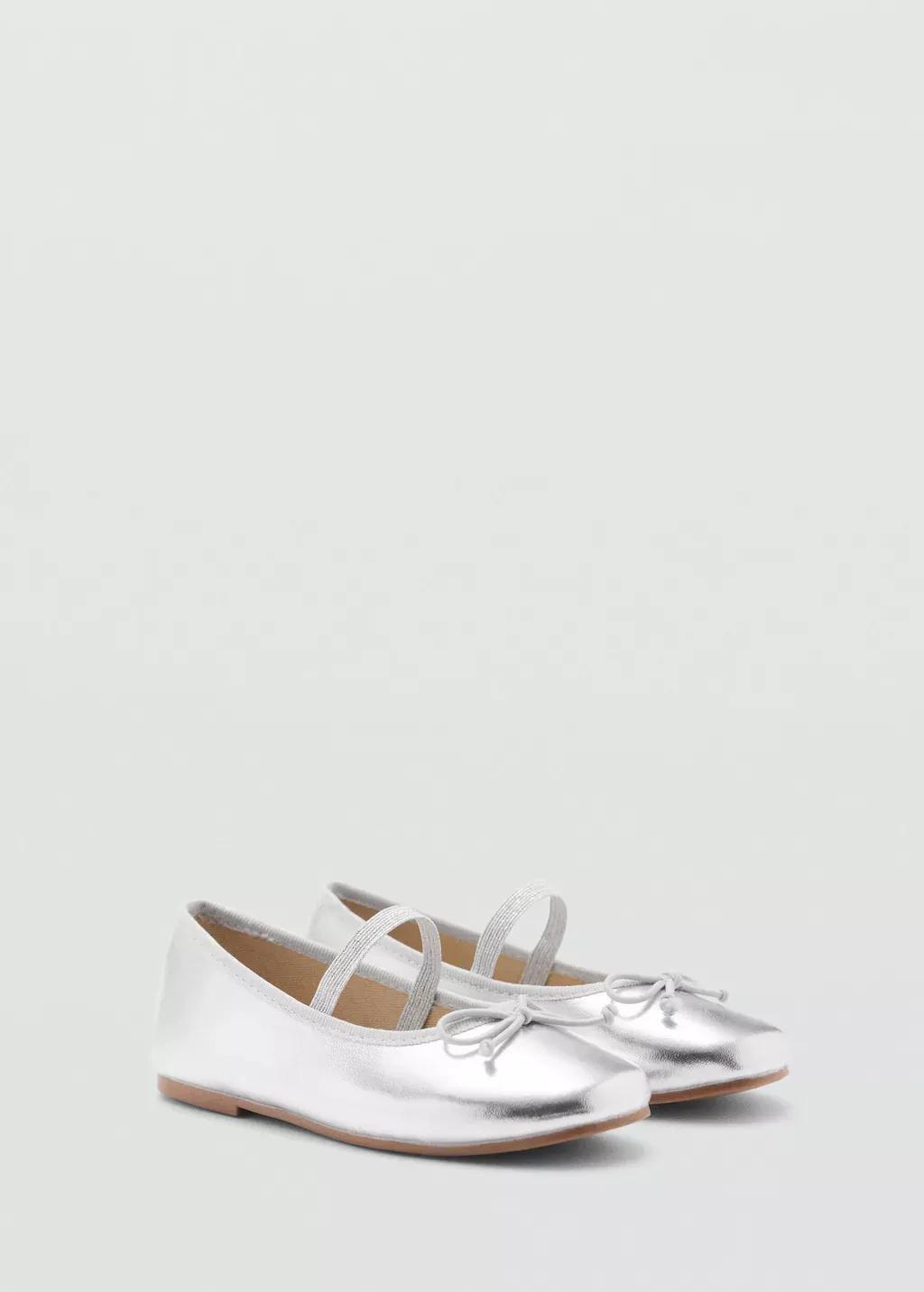 Silver Metallic Ballet Flats, Baby Girl, , large image number 0