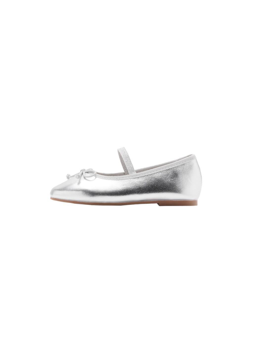 Silver Metallic Ballet Flats, Baby Girl, Silver, large image number 3