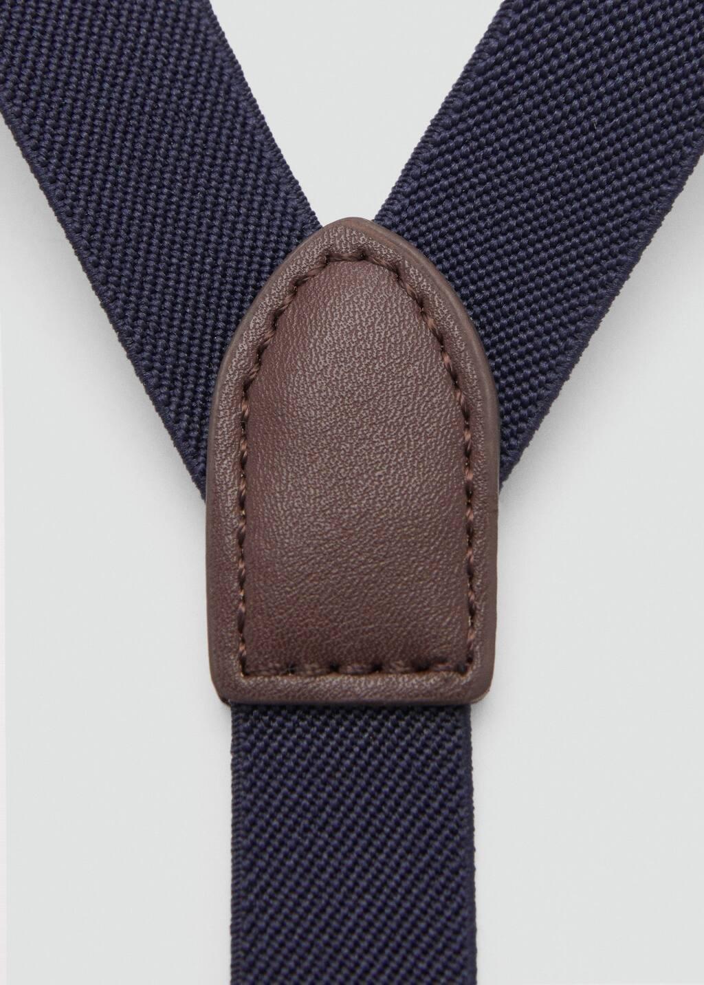 Navy Adjustable Elastic Braces, Kids Boys, Navy, large image number 1