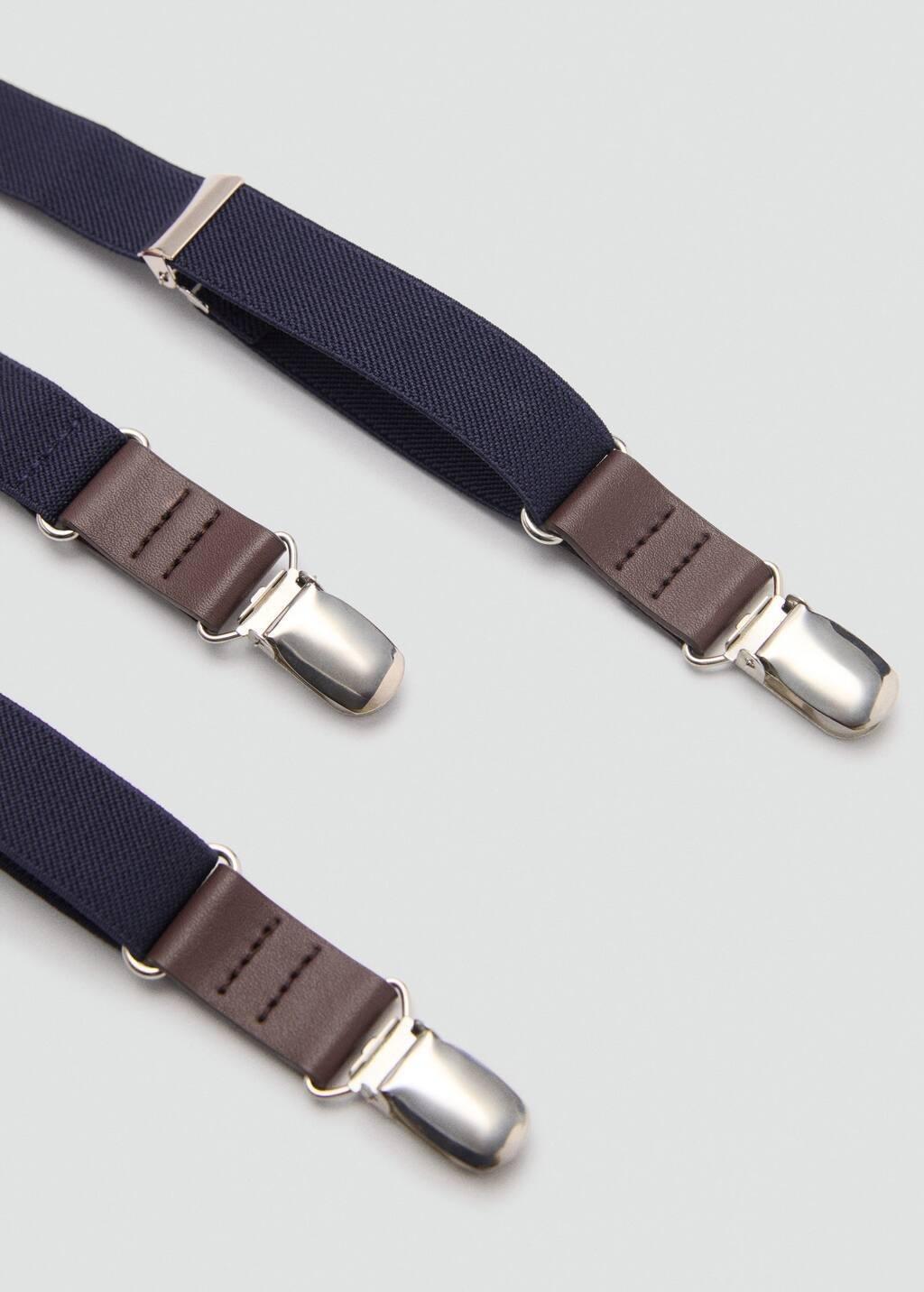 Navy Adjustable Elastic Braces, Kids Boys, Navy, large image number 2