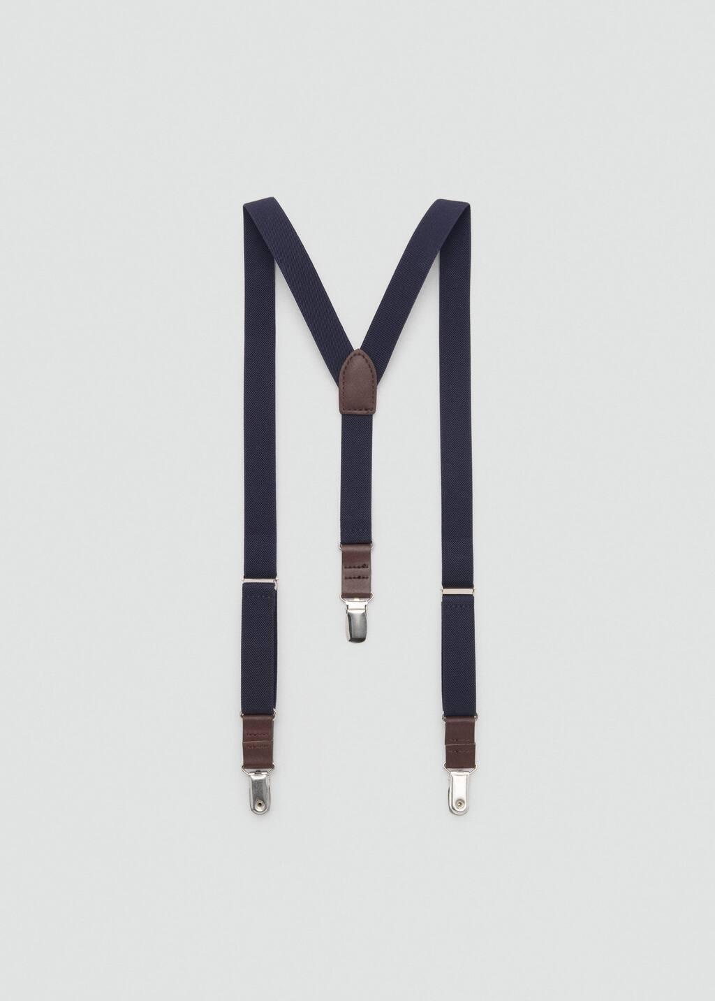 Navy Adjustable Elastic Braces, Kids Boys, Navy, large image number 3