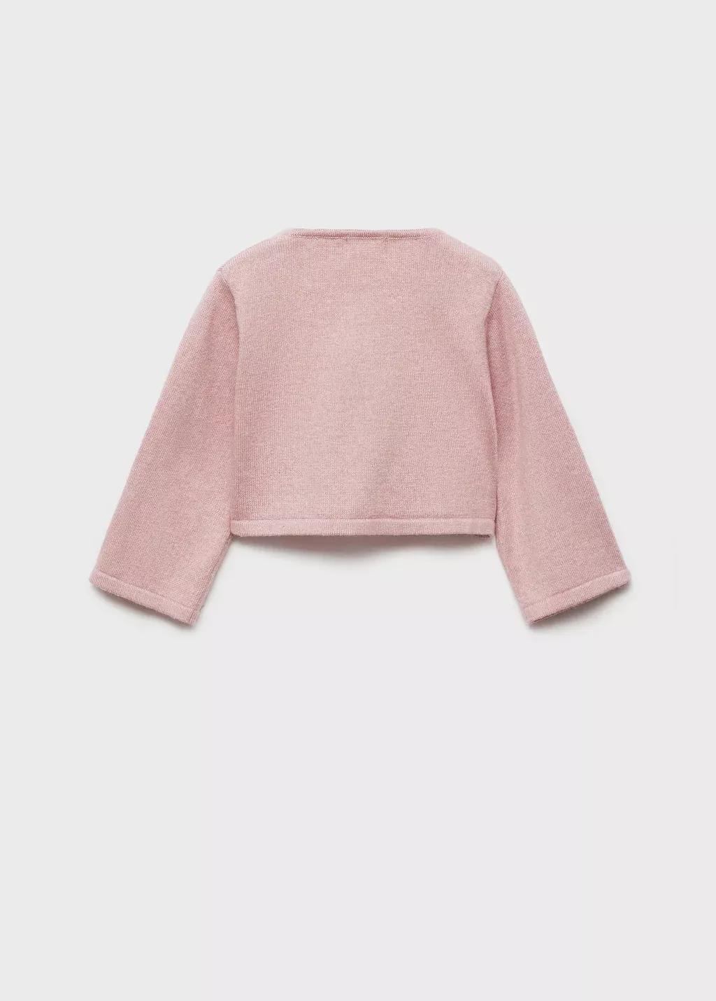 Pink Lt Pastel Openwork Detail Knit Cardigan, Baby Girl, , large image number 1