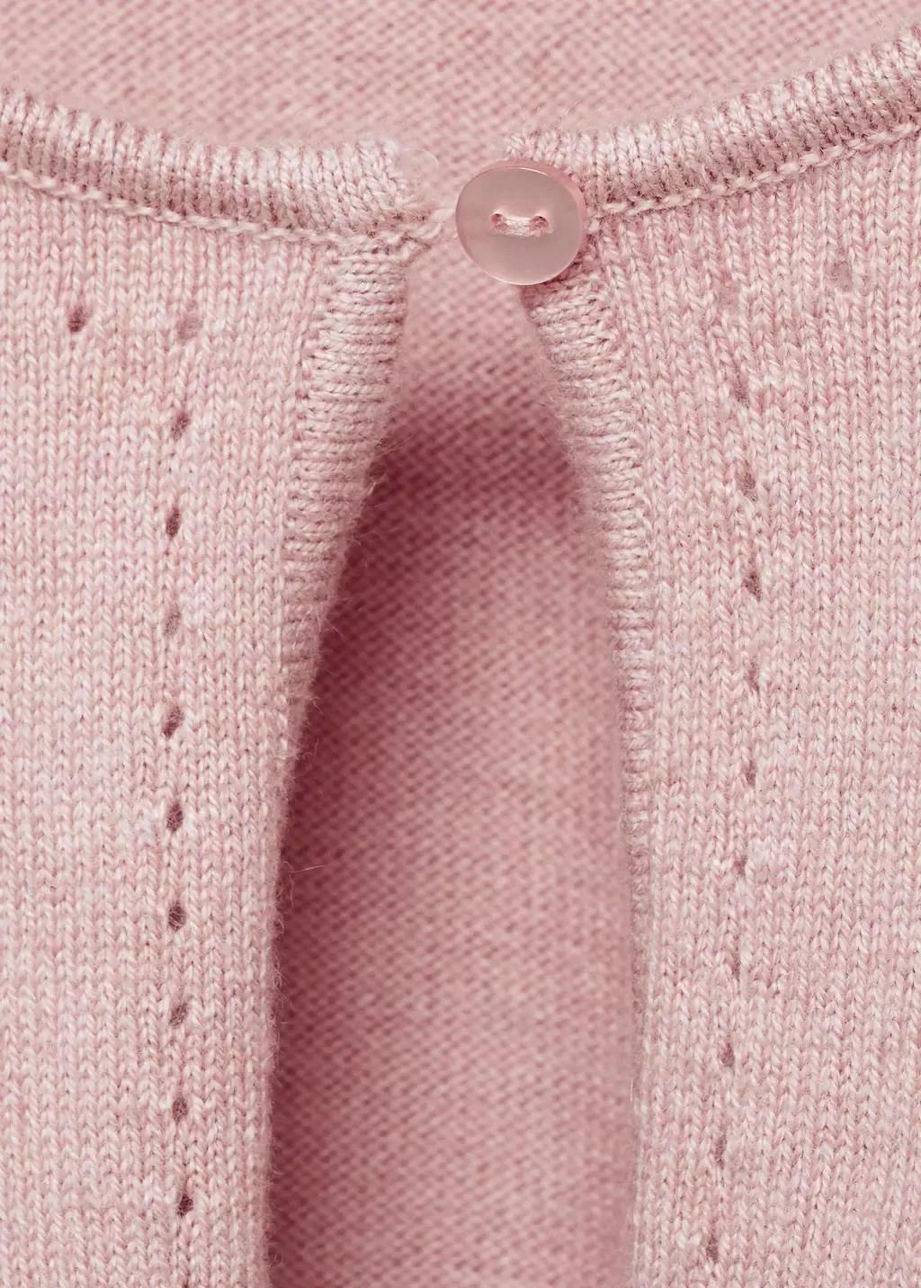 Pink Lt Pastel Openwork Detail Knit Cardigan, Baby Girl, , large image number 2