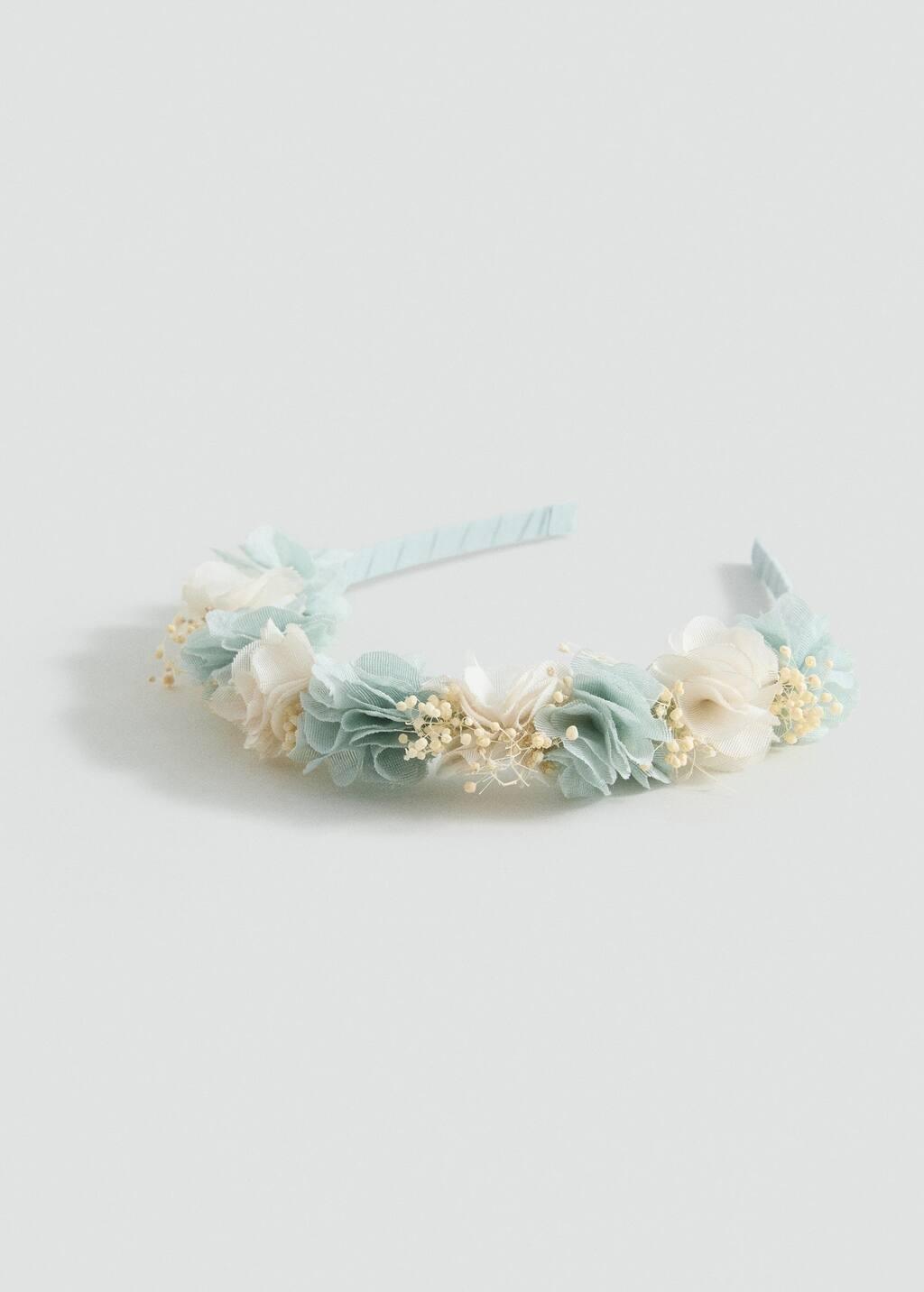 Turquoise Flower Hairband, Kids Girl, Turquoise - Aqua, large image number 0
