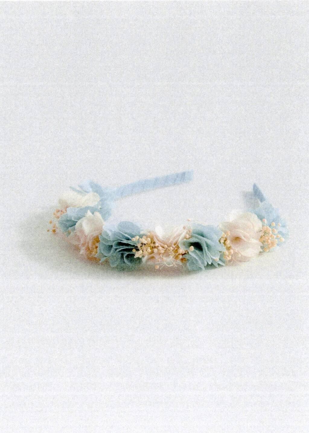 Turquoise Flower Hairband, Kids Girl, Turquoise - Aqua, large image number 2