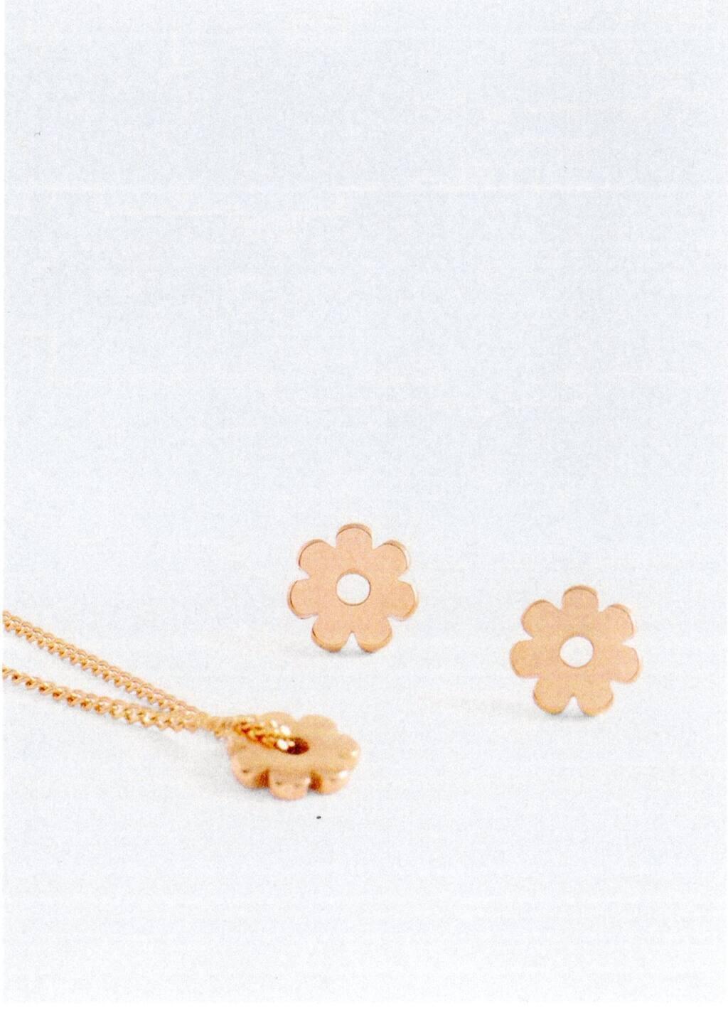 Gold Necklace And Earrings Set, Kids Girl, Gold, large image number 2
