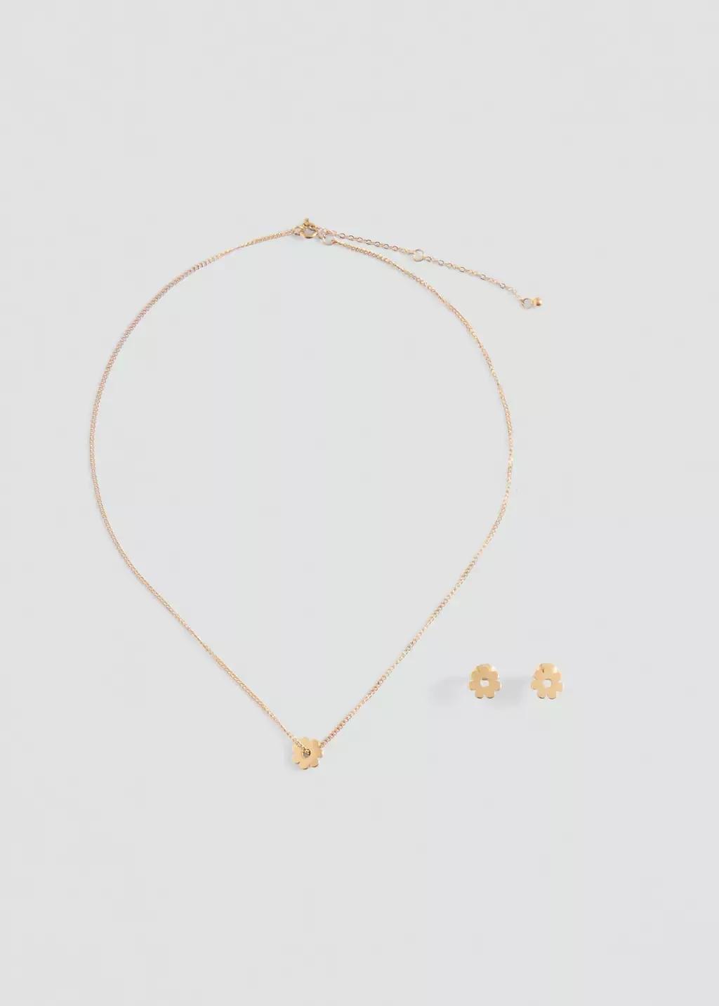 Gold Necklace And Earrings Set, Kids Girl, Gold, large image number 3