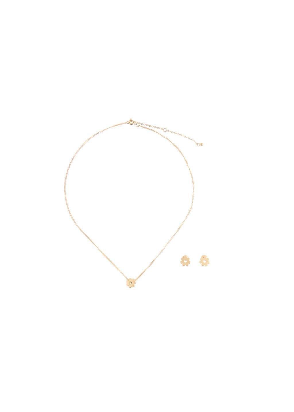 Gold Necklace And Earrings Set, Kids Girl, Gold, large image number 3