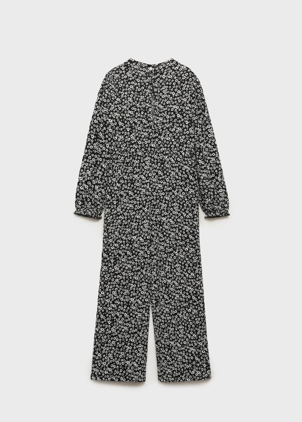 Black Floral Print Jumpsuit, Kids Girl, , large image number 3