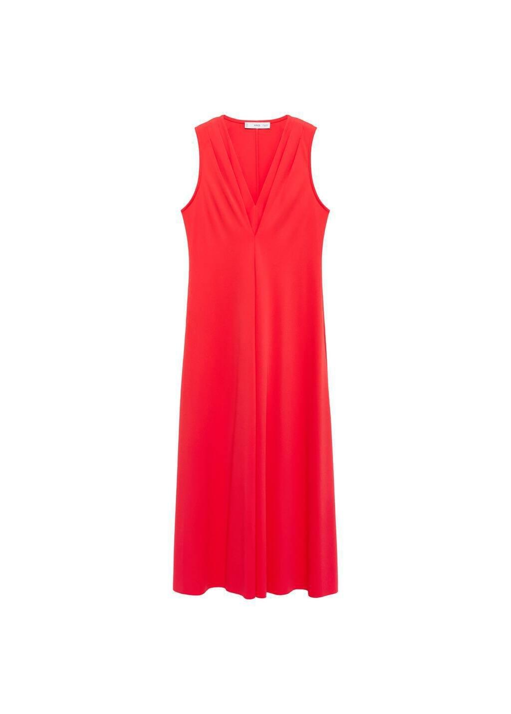Orange Lt Pastel V-Neck Knitted Dress, , large image number 3