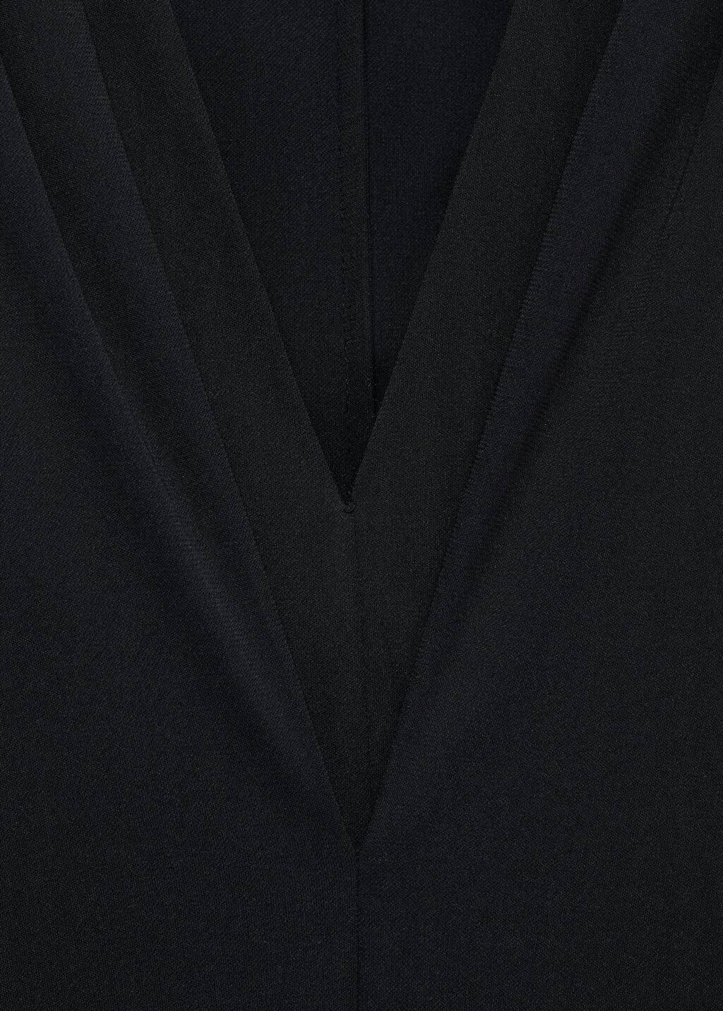 Black V-Neck Knitted Dress, , large image number 2