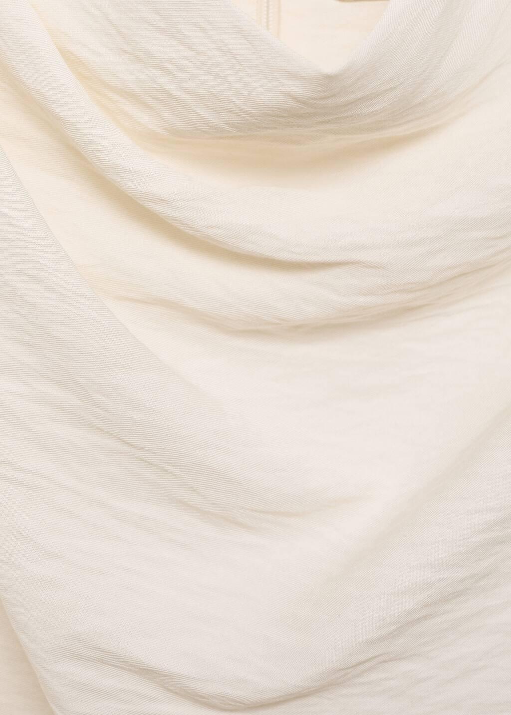 Beige Textured Draped Blouse, , large image number 2