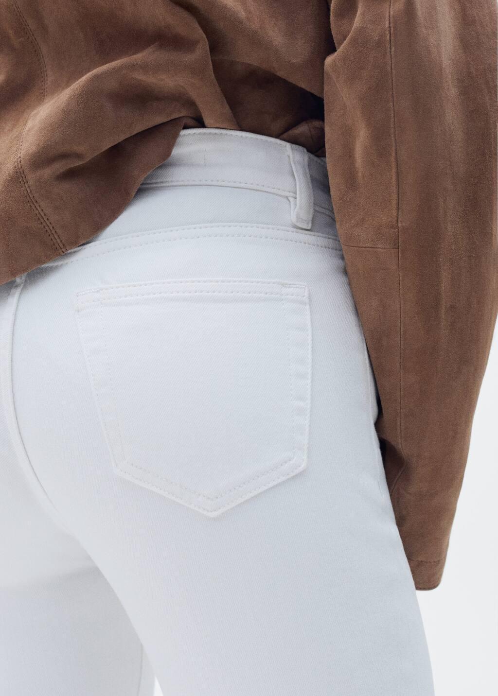 White Mid-Rise Skinny Jeans, , large image number 2
