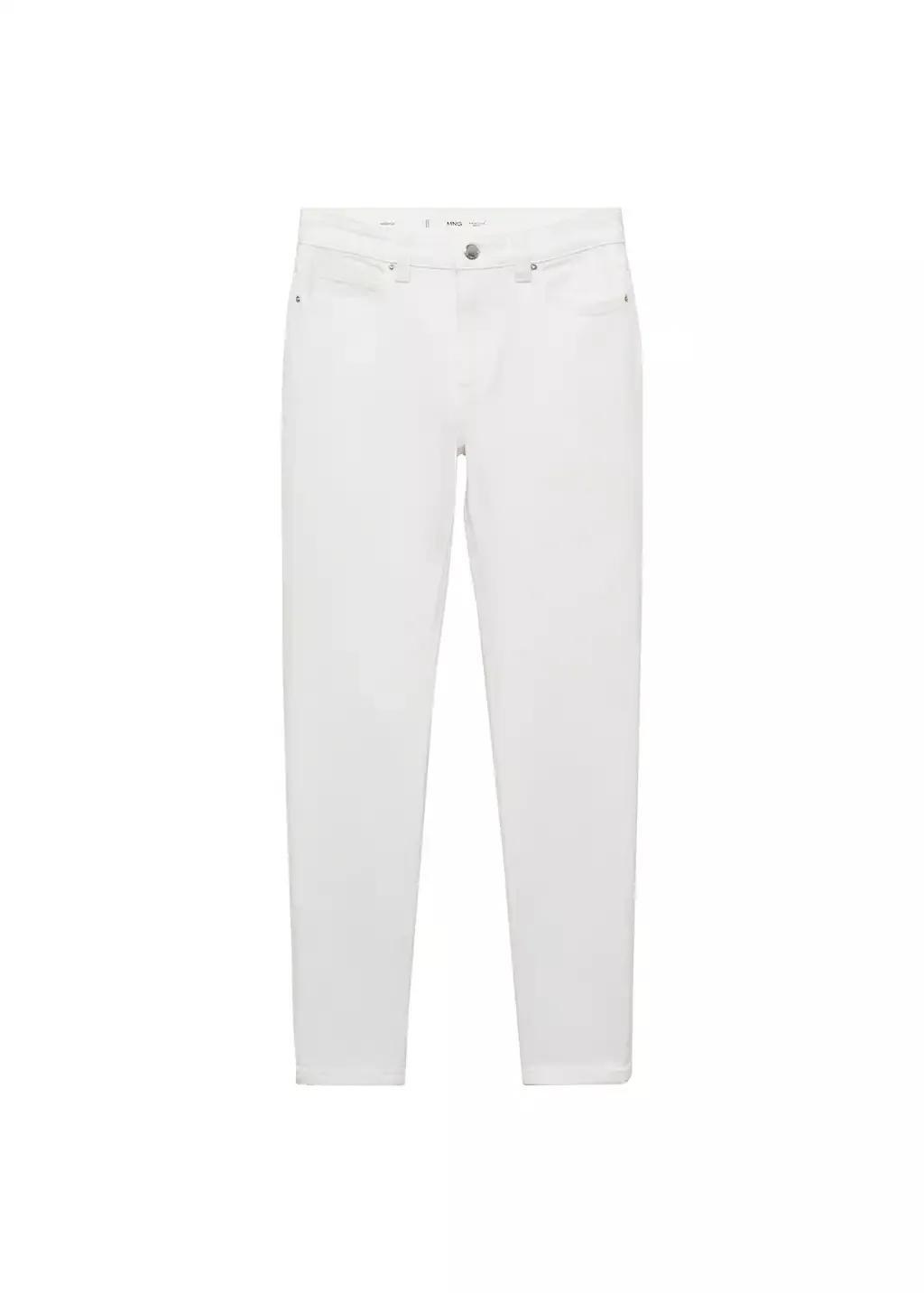 White Mid-Rise Skinny Jeans, , large image number 3