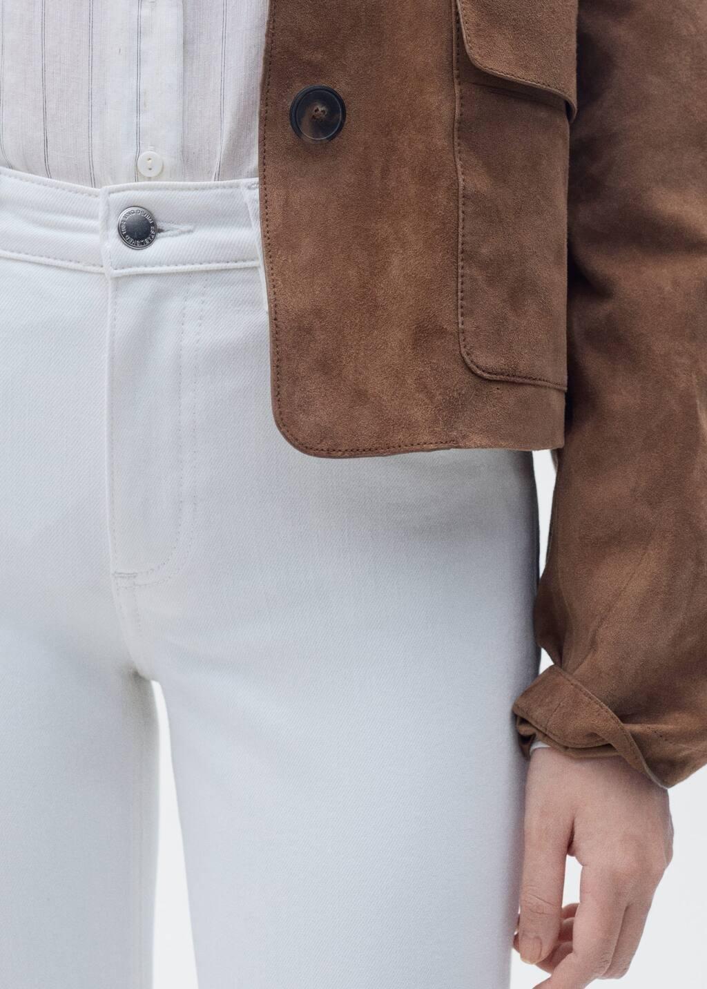 White Mid-Rise Skinny Jeans, , large image number 7