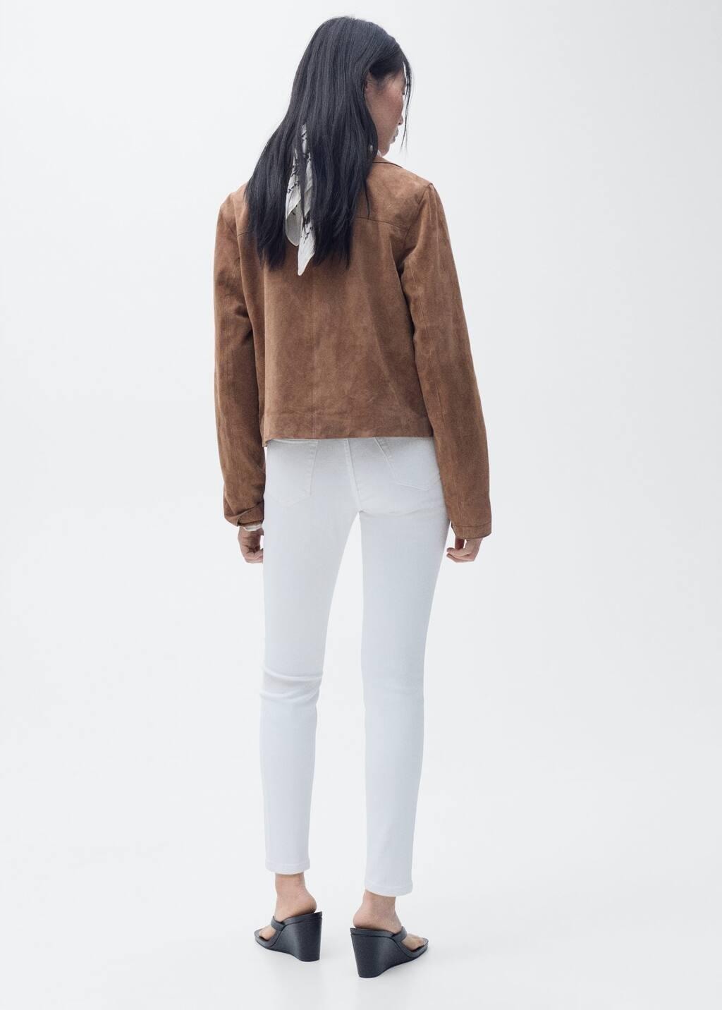 White Mid-Rise Skinny Jeans, , large image number 9
