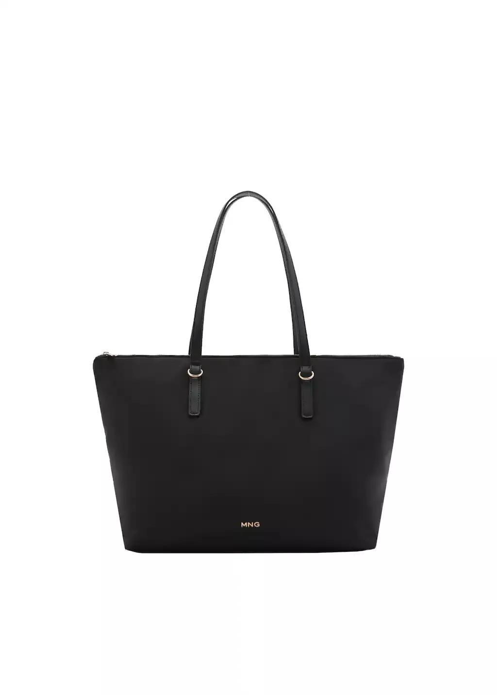 Black Nylon Shopper Bag, 0201_99, large image number 3
