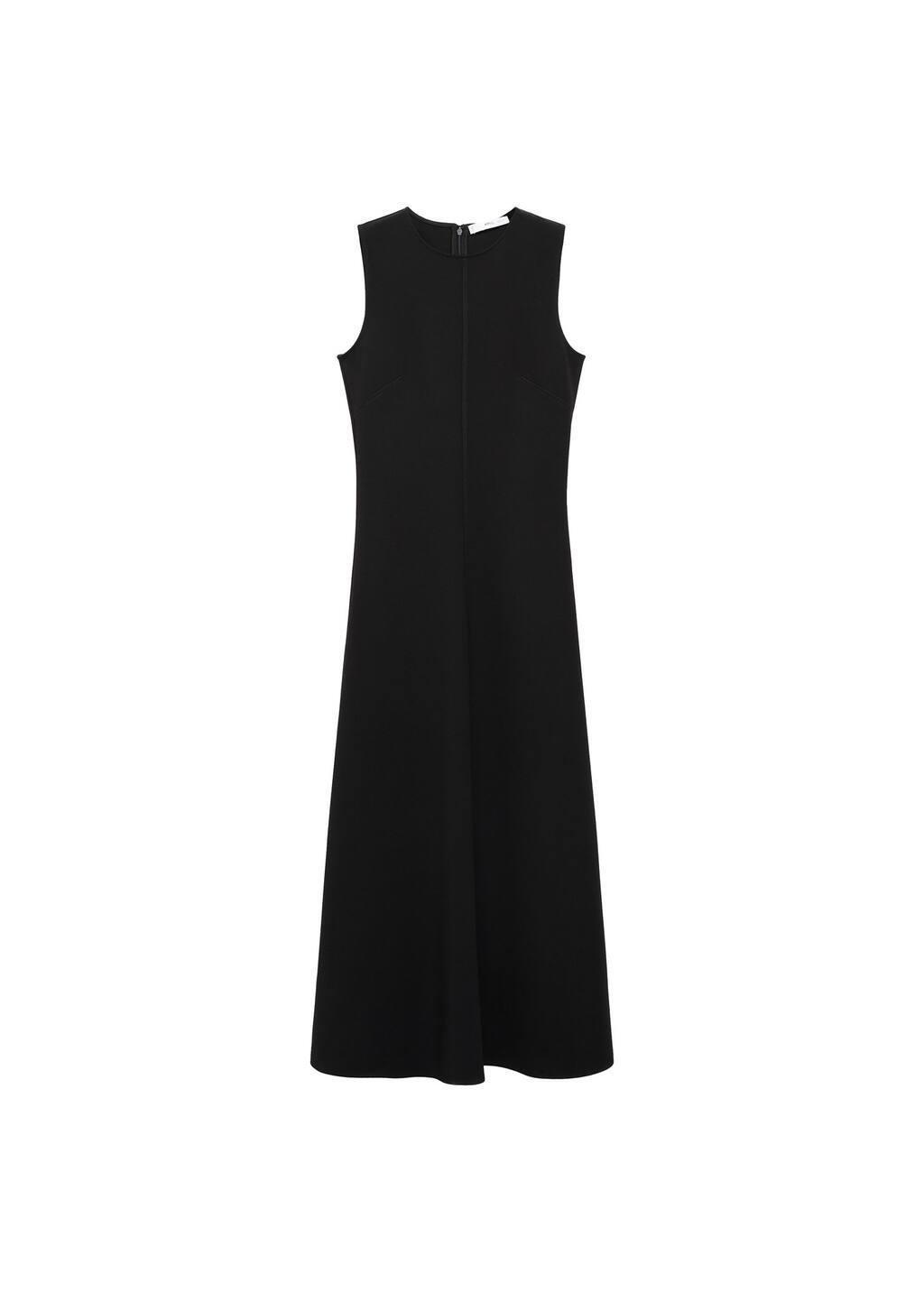 Black Flared Midi-Dress, , large image number 5