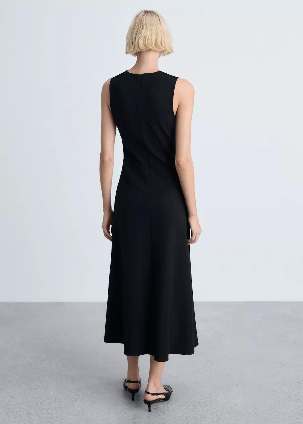 Black Flared Midi-Dress, , large image number 6