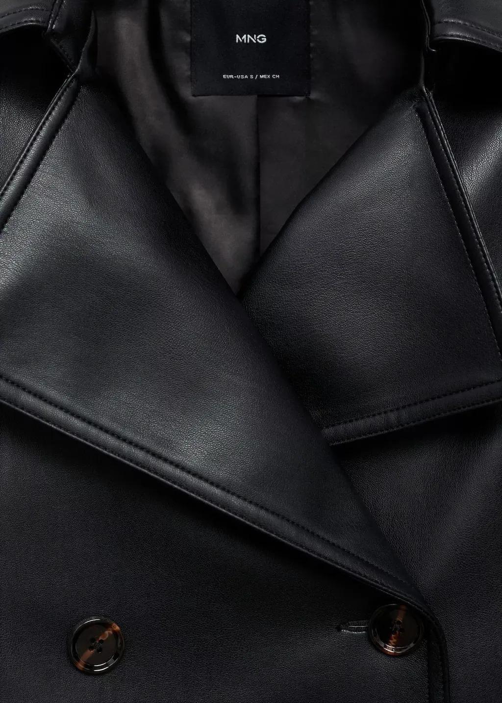 Black Leather-Effect Cropped Jacket, , large image number 2
