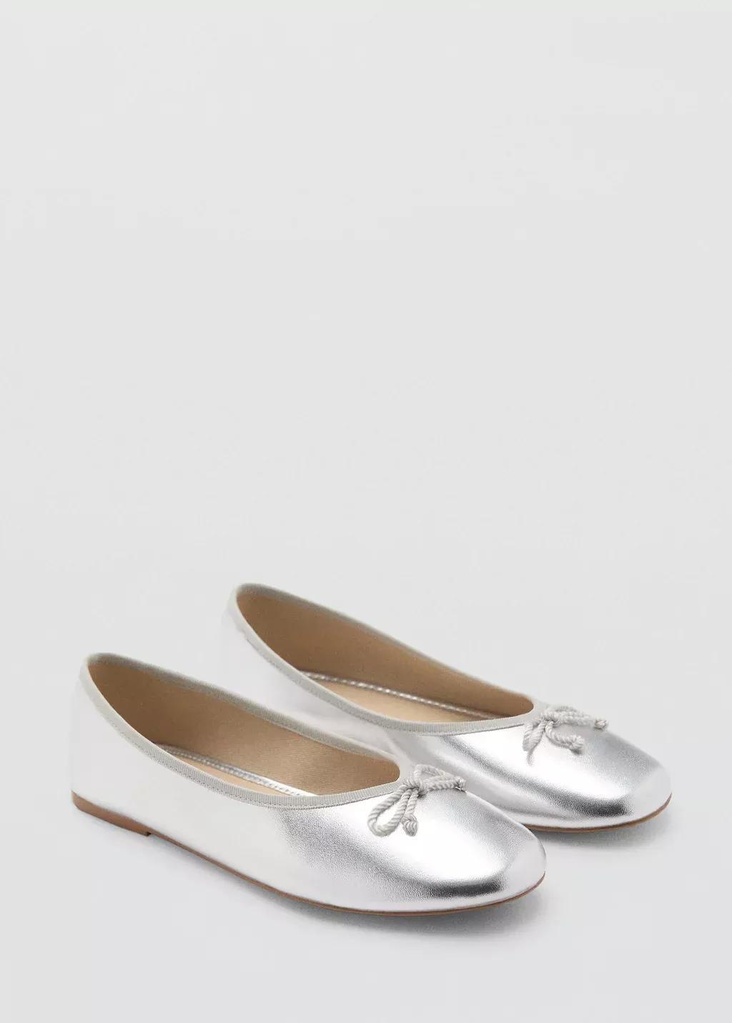 Silver Metallic Ballerina Bow, Kids Girl, , medium