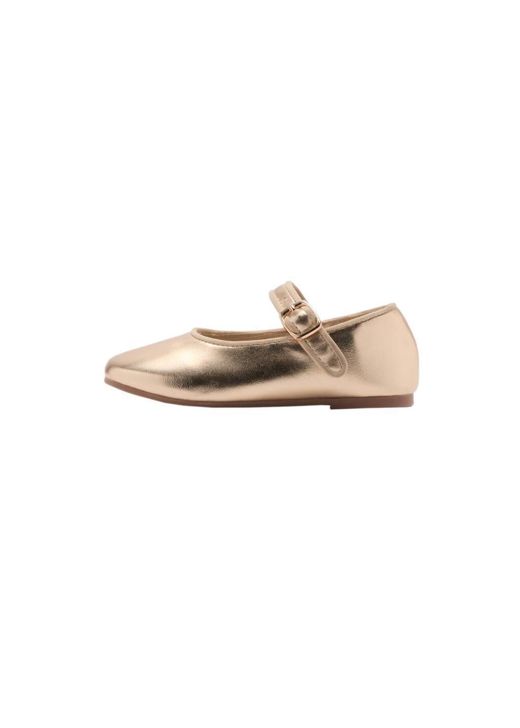 Gold Metallic Strip Ballerinas, Baby Girl, , large image number 3