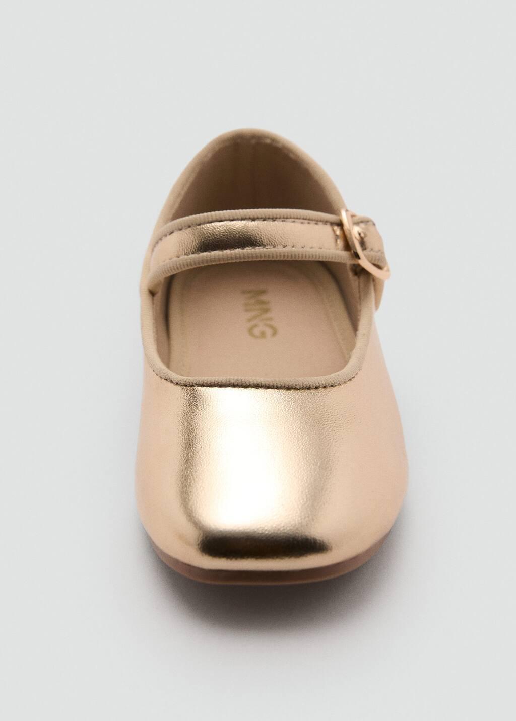 Gold Metallic Strip Ballerinas, Baby Girl, , large image number 4