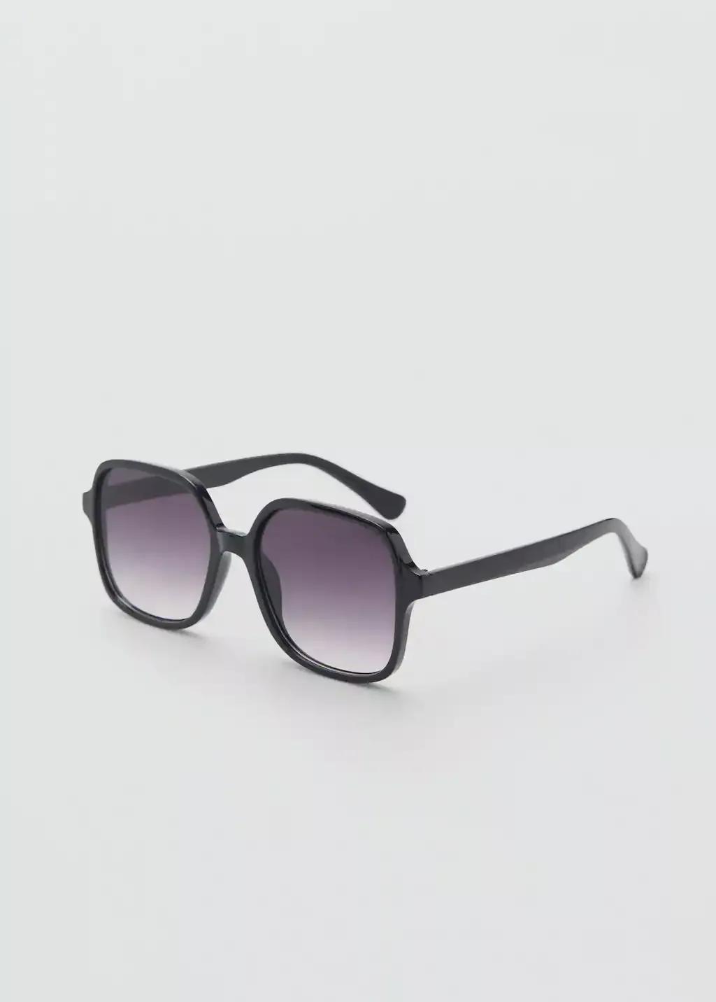 Black Squared Frame Sunglasses, , medium