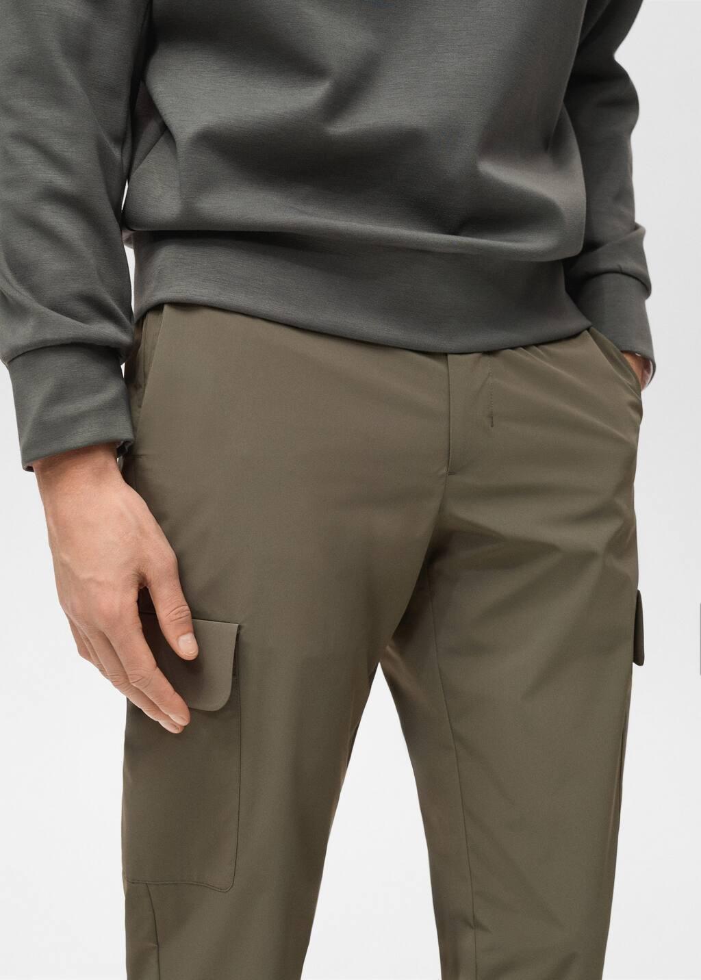 Green Thermoregulating Comfort Stretch Cargo Trousers, , large image number 1