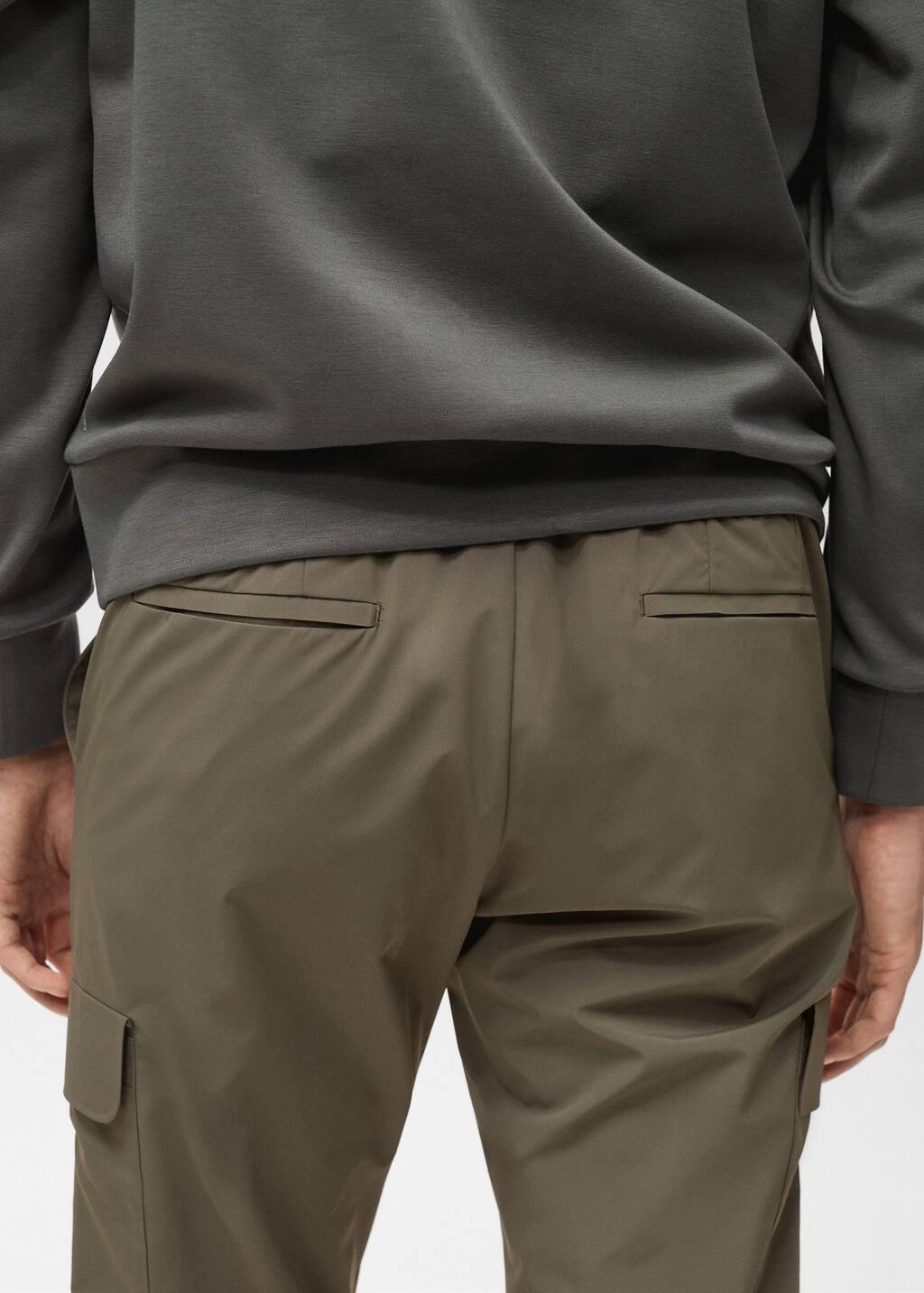 Green Thermoregulating Comfort Stretch Cargo Trousers, , large image number 4