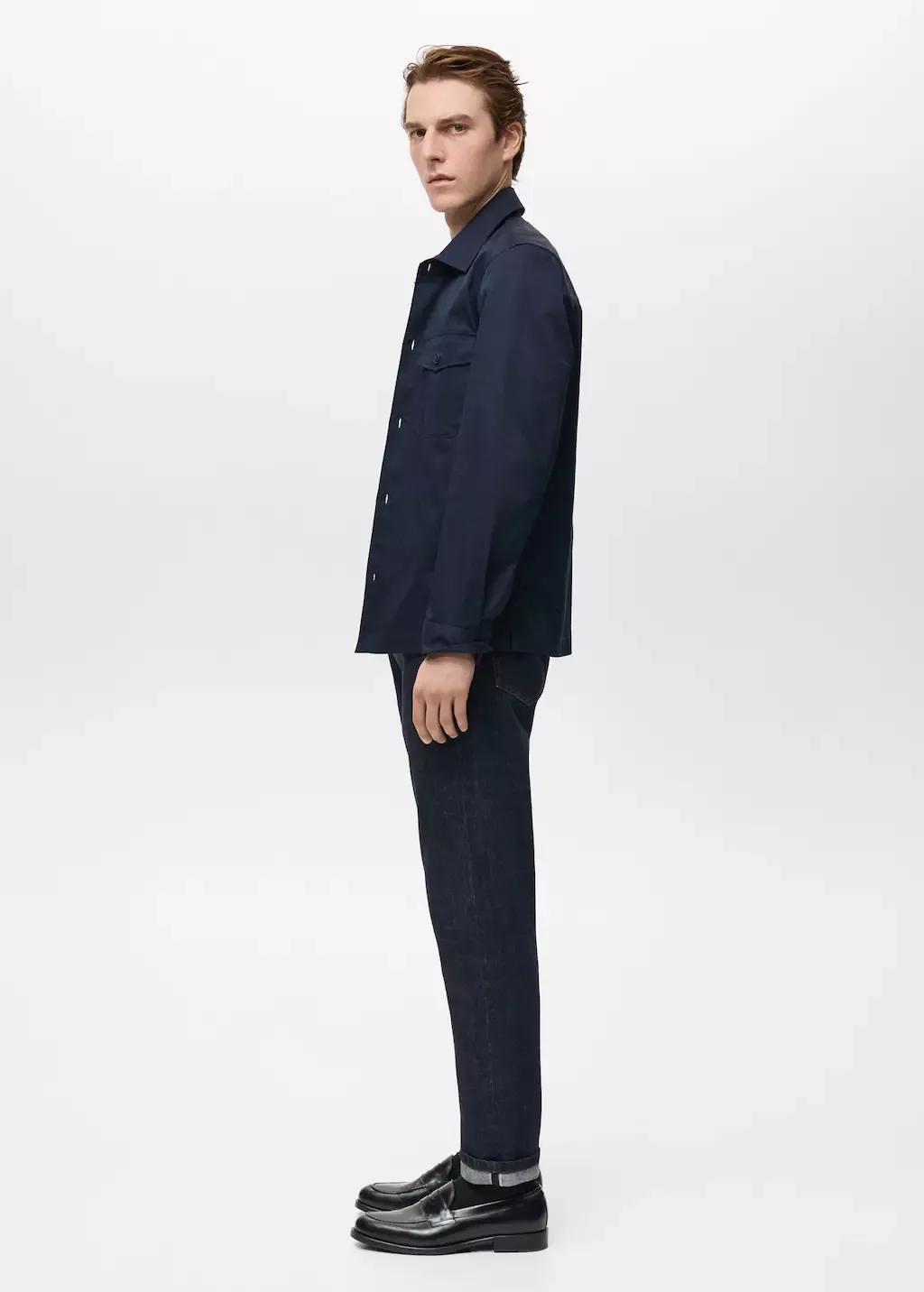 Blue Tapered-Fit Selvedge Jeans, , large image number 2