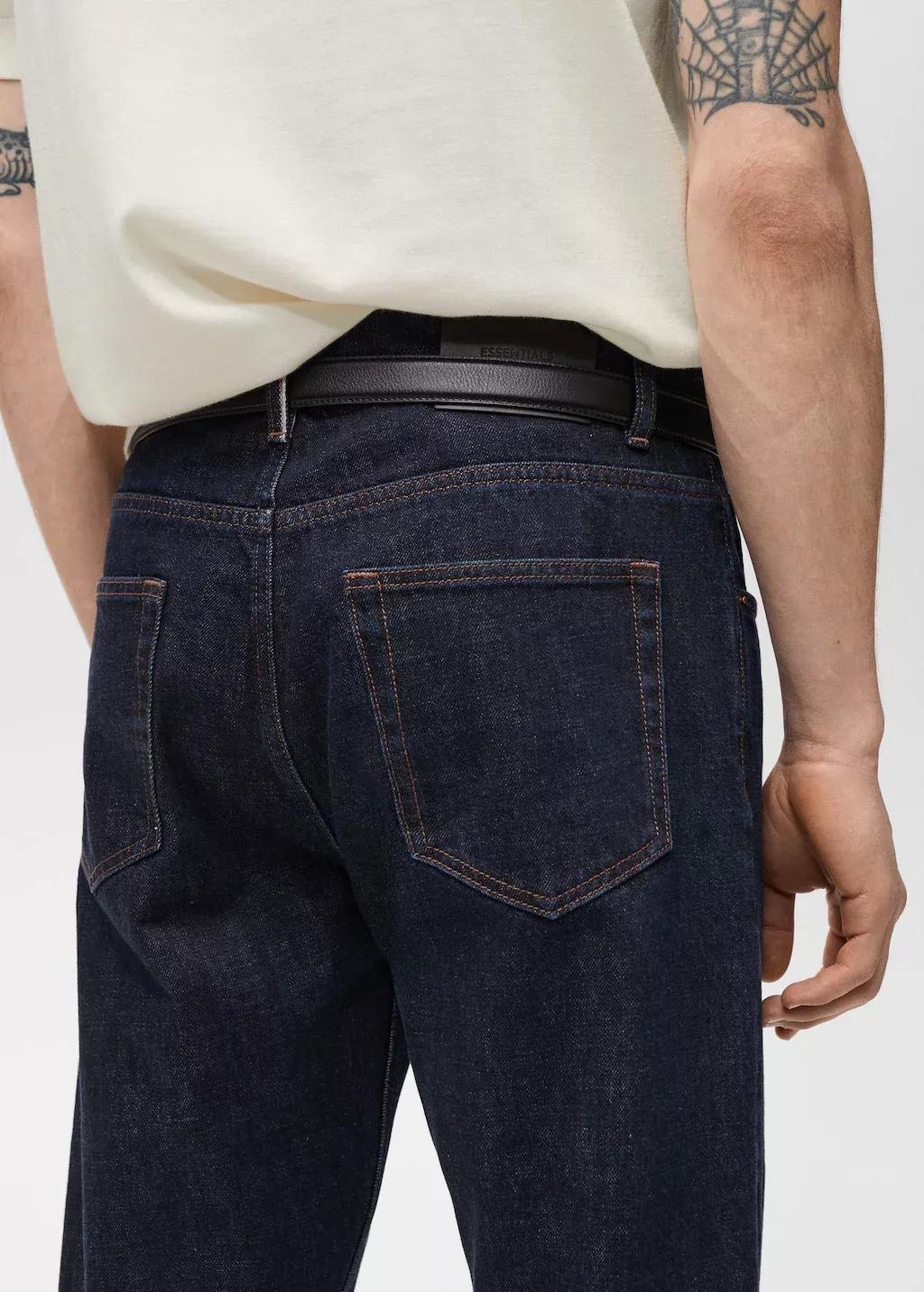 Blue Tapered-Fit Selvedge Jeans, , large image number 4