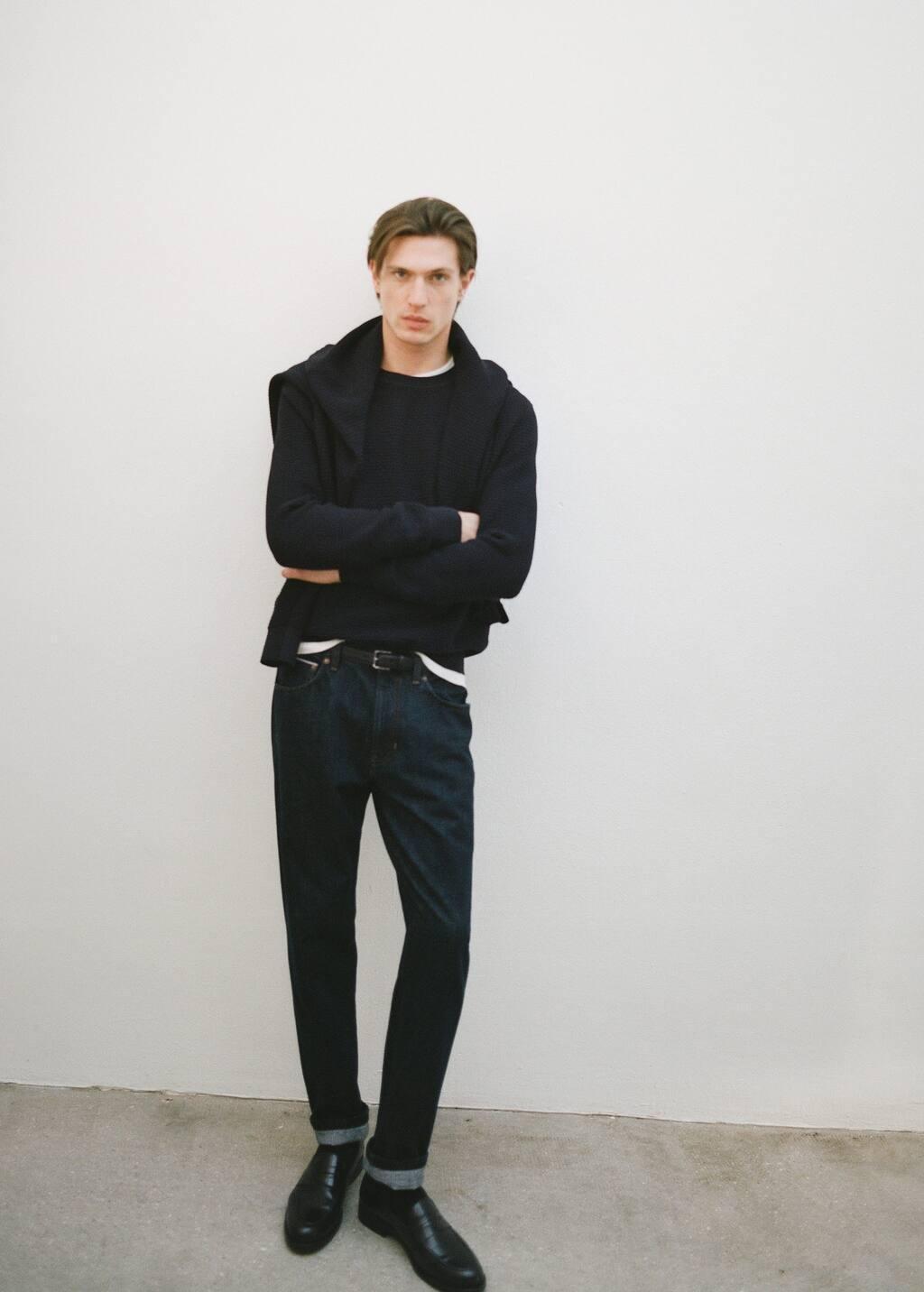 Blue Tapered-Fit Selvedge Jeans, , large image number 5
