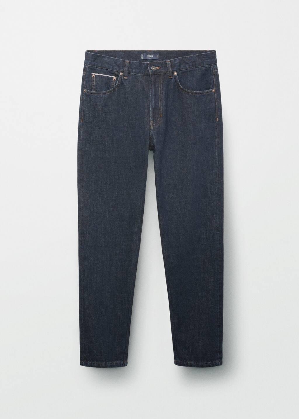 Blue Tapered-Fit Selvedge Jeans, , large image number 8