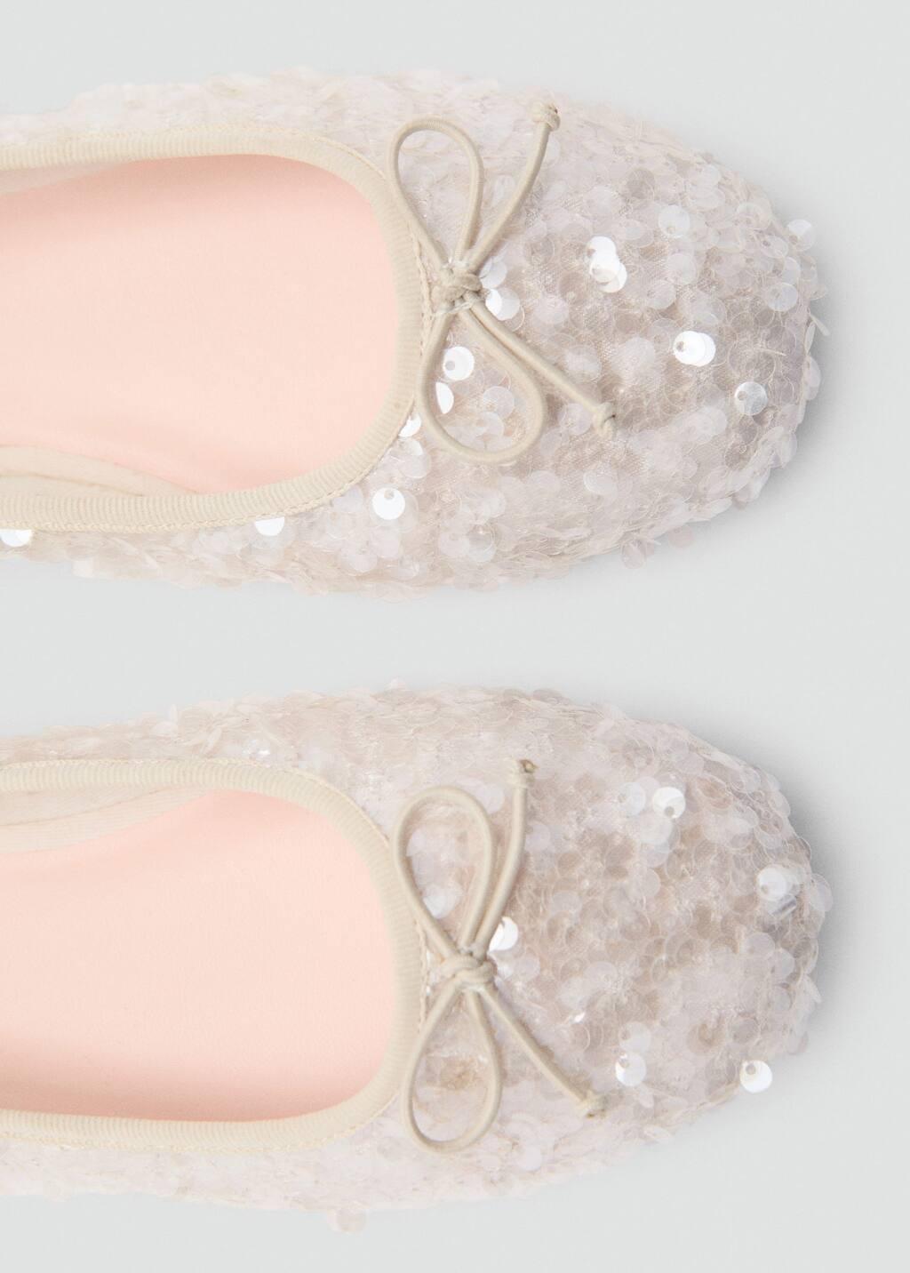 White Sequin Ballerinas, Kids Girl, , large image number 2