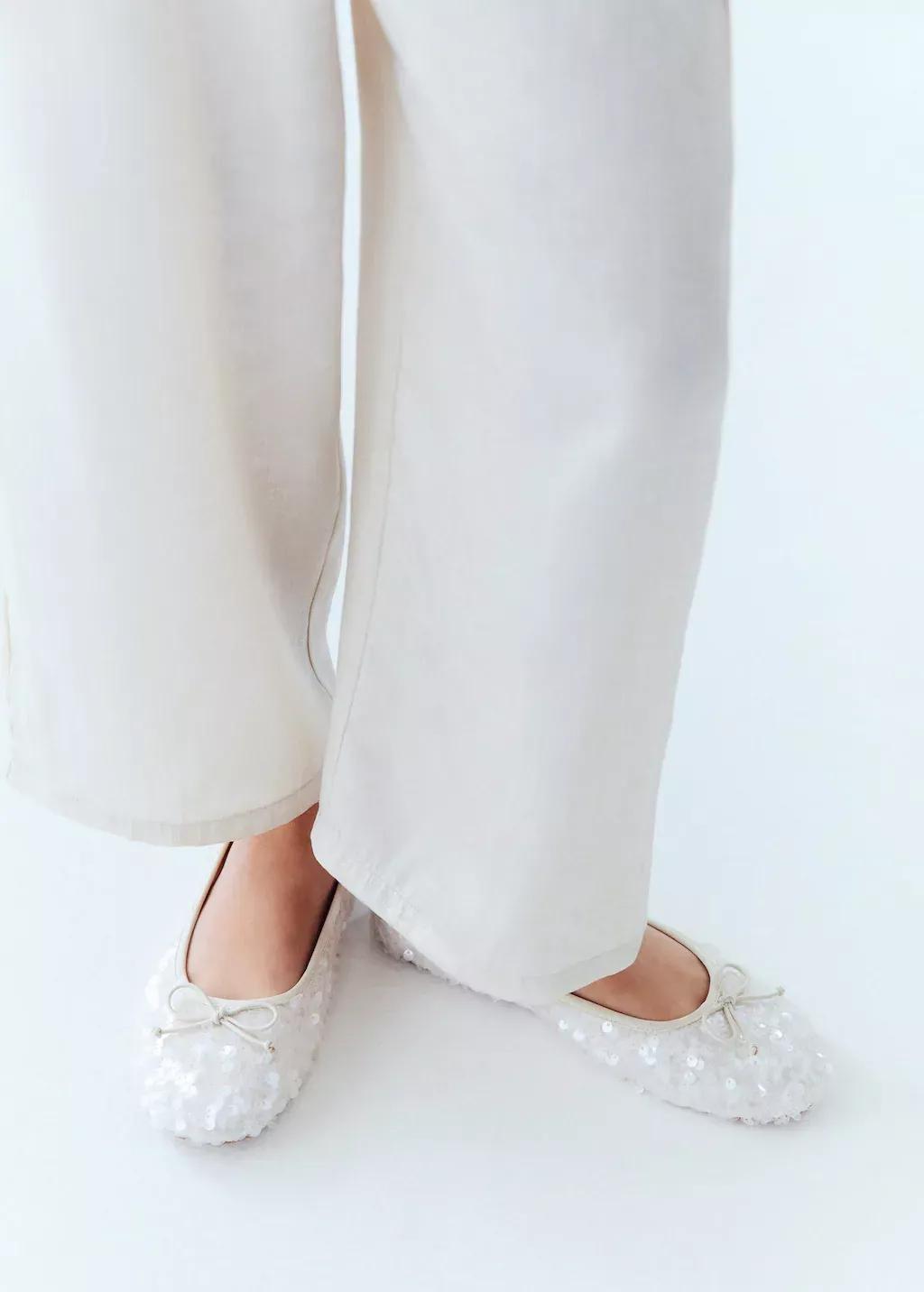 White Sequin Ballerinas, Kids Girl, , large image number 4