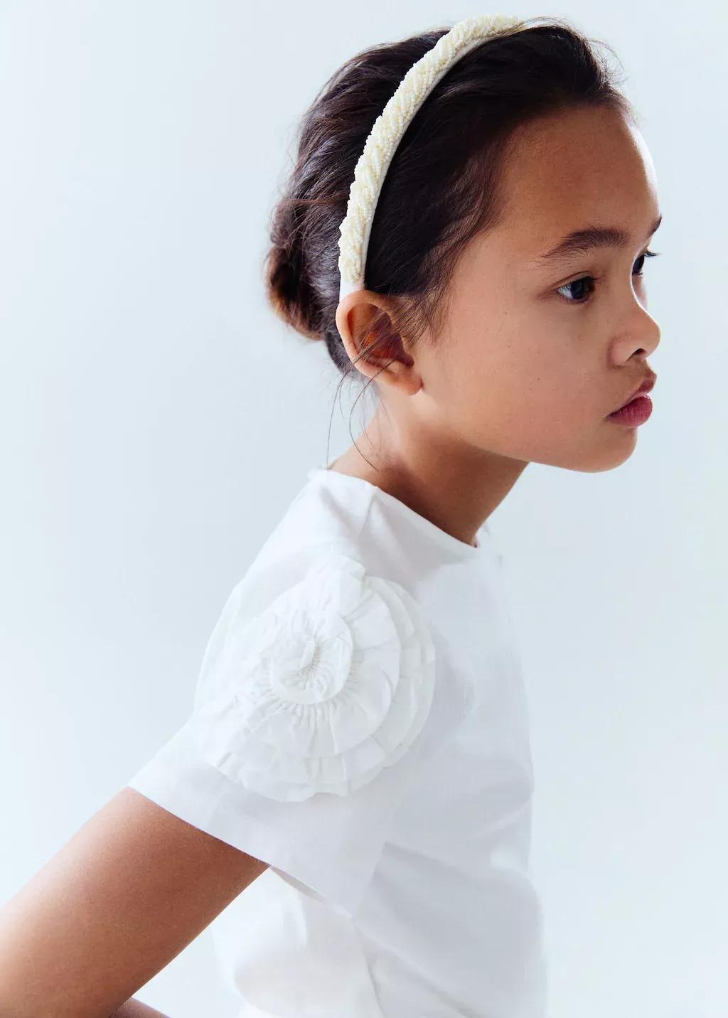 Beige Braided Hairband, Kids Girl, Light Beige, large image number 2