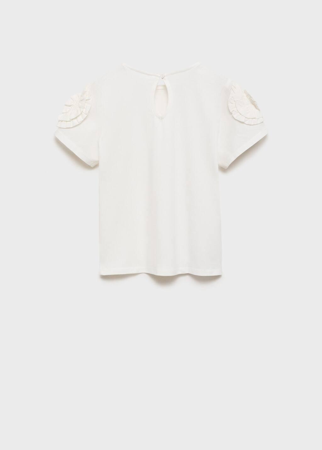 White Embossed Detail Printed T-Shirt, Kids Girl, Natural White, large image number 1
