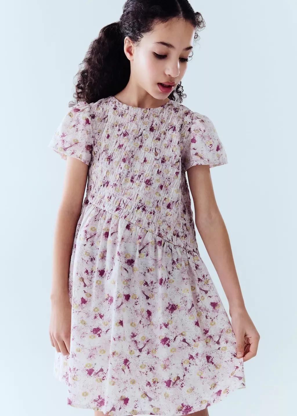 Pink Printed Short Dress, Kids Girl, , large image number 3