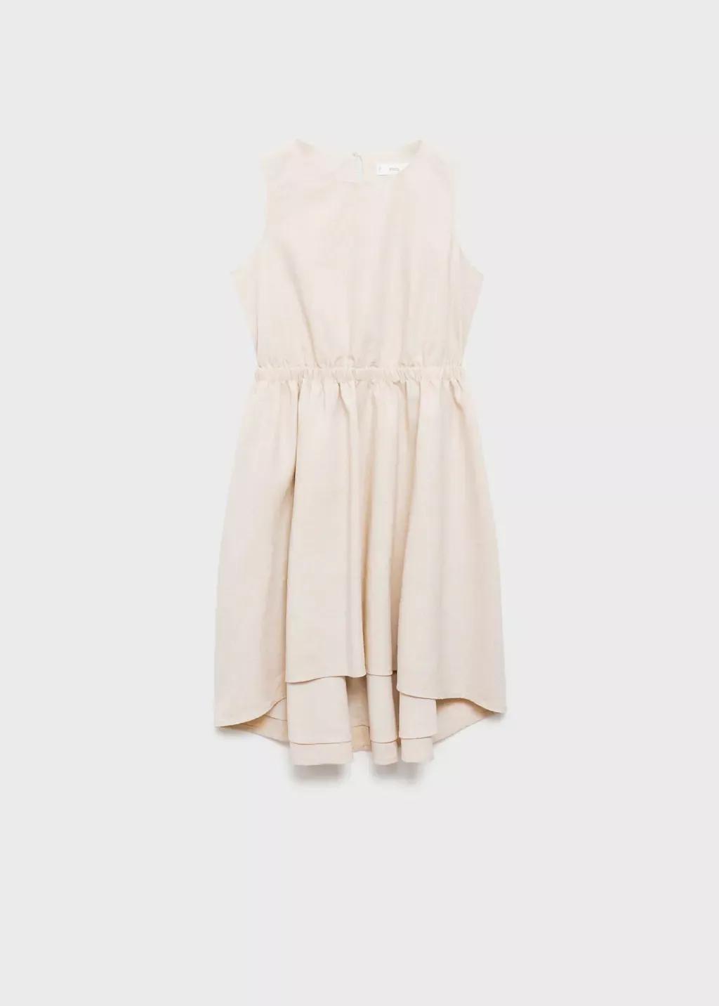 Grey Lt Pastel Dress With Gathered Waist, Kids Girl, , large image number 0