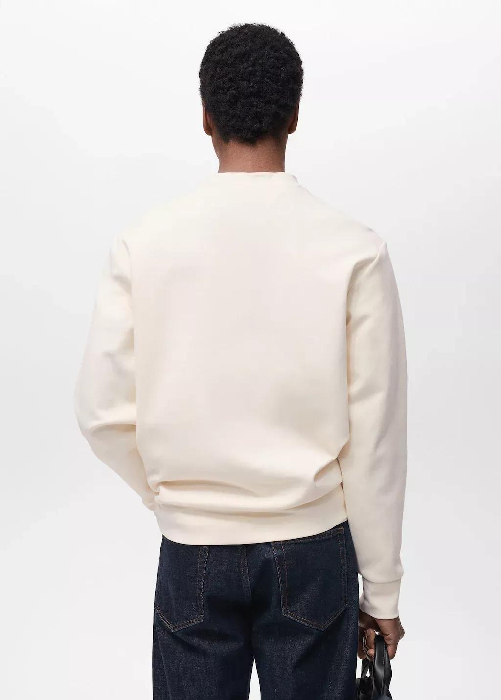 White Regular-Fit Cotton Sweatshirt, , large image number 5