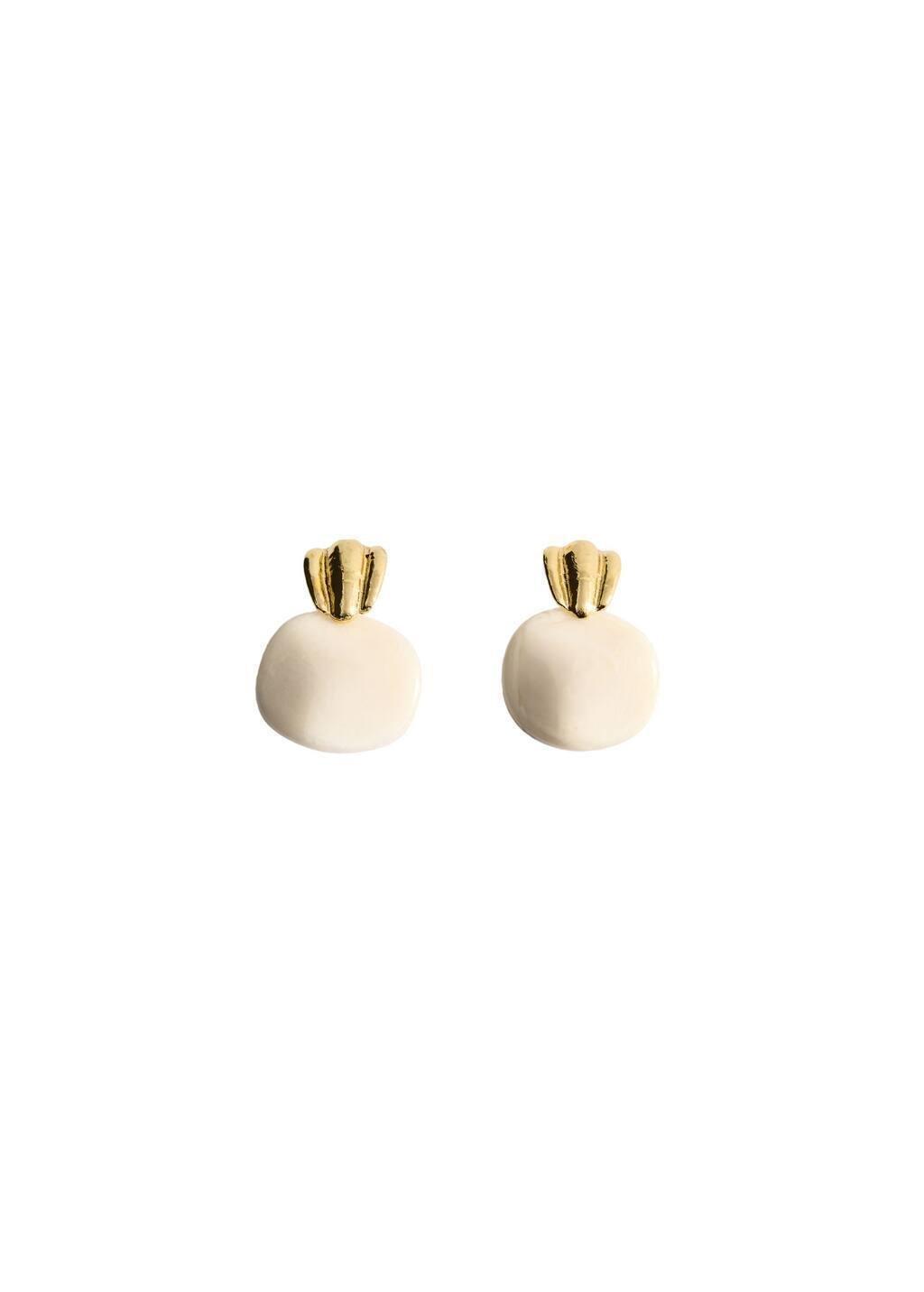 Beige Combined-Relief Earrings, Light Beige, large image number 2