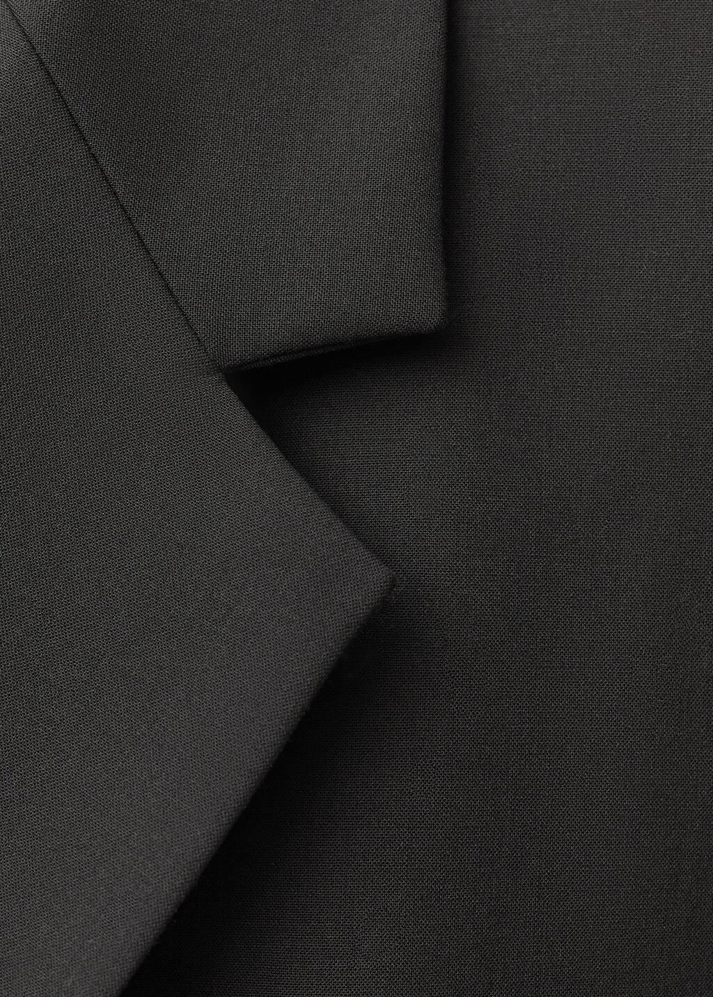 Black Wool-Blend Waistcoat With Lapels, , large image number 2