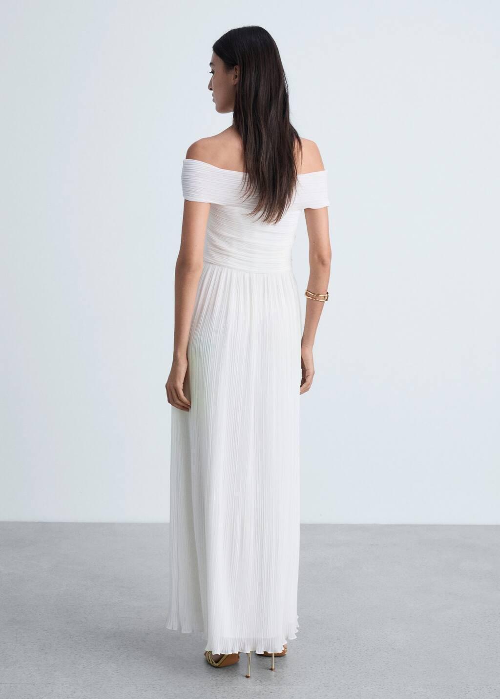 White Cutout Bardot Maxi Dress, , large image number 4