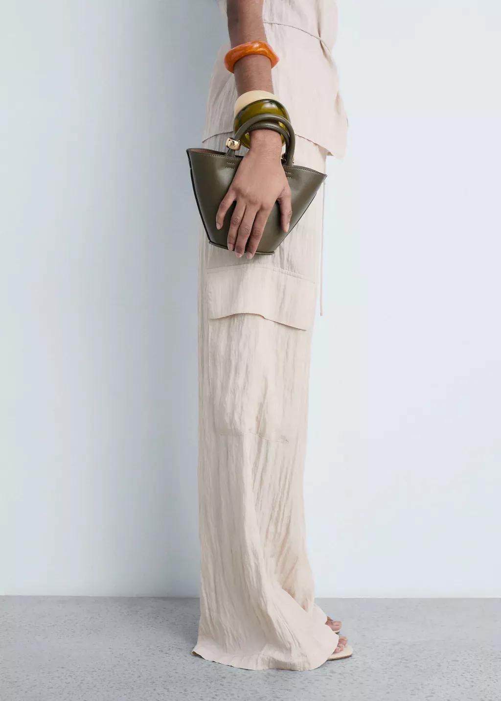 Brown Lt Pastel Textured Cargo Trousers, , large image number 2